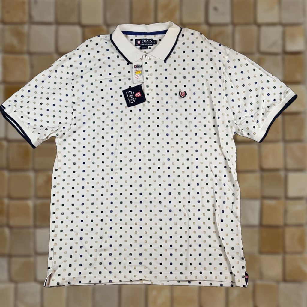Ralph Lauren VINTAGE Ralph Lauren Chaps Polo Shirt Shield Golf XL White Short Sleeve Collared Polo Shirt Size US XL / EU 56 / 4 - 1 Thumbnail