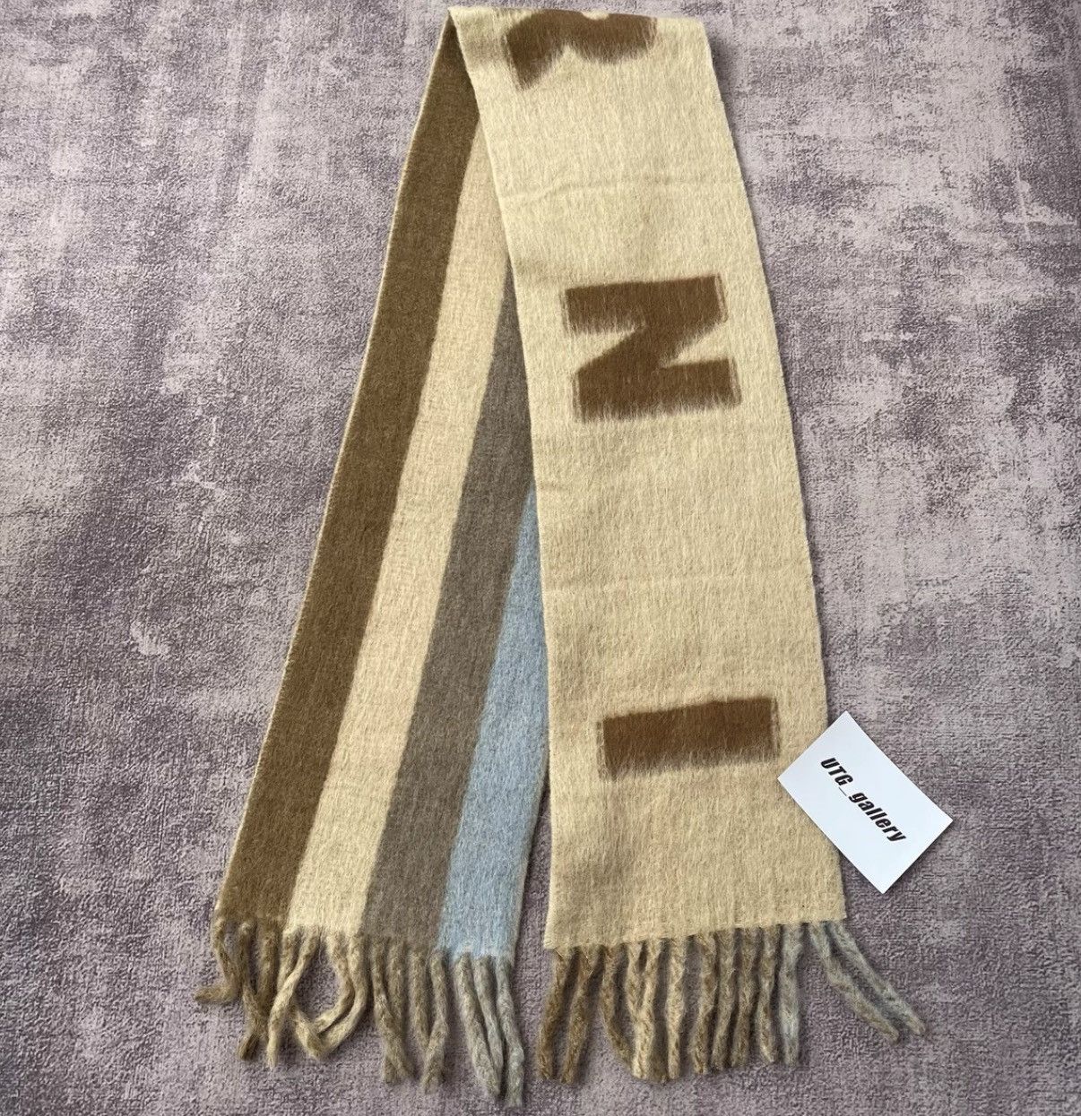 Marni Marni Mohair Camel Color Block Scarf Size ONE SIZE - 2 Thumbnail