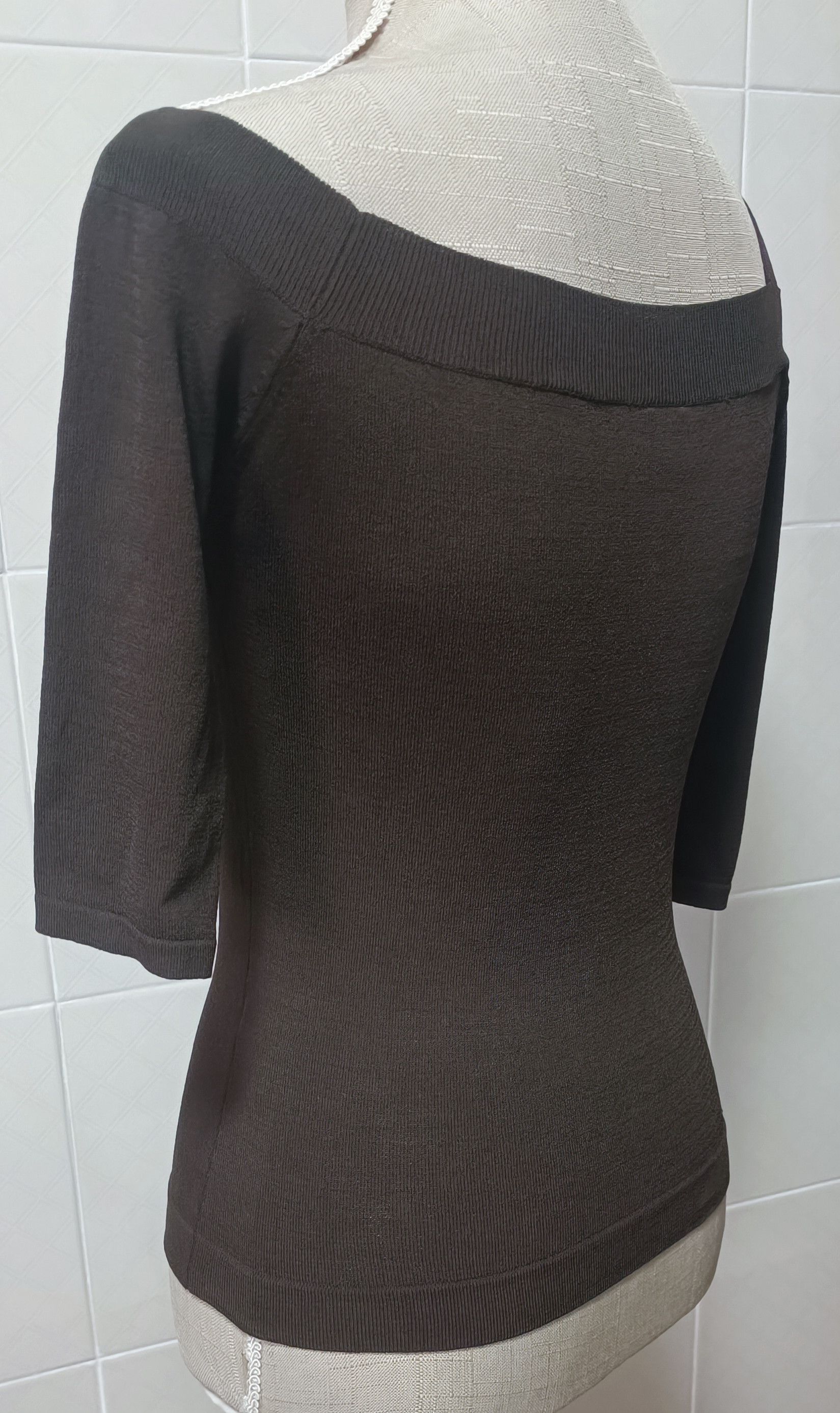 Jean Paul Gaultier Chocolate brown top with yellow and red rhinestones Size S / US 4 / IT 40 - 25 Thumbnail