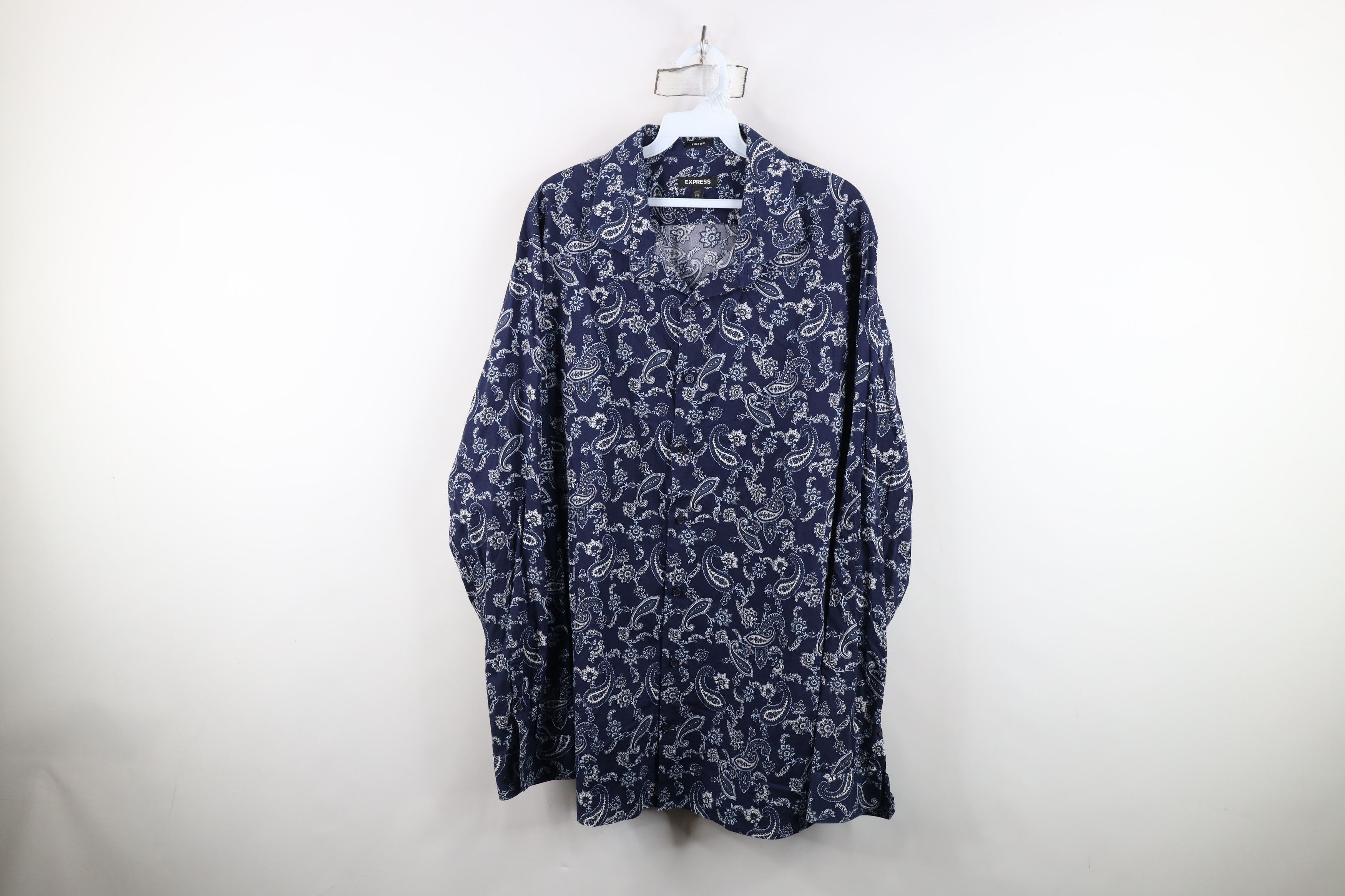 Express Express Slim Paisley Geometric Collared Button Shirt Cotton Size US XXL / EU 58 / 5 - 1 Thumbnail