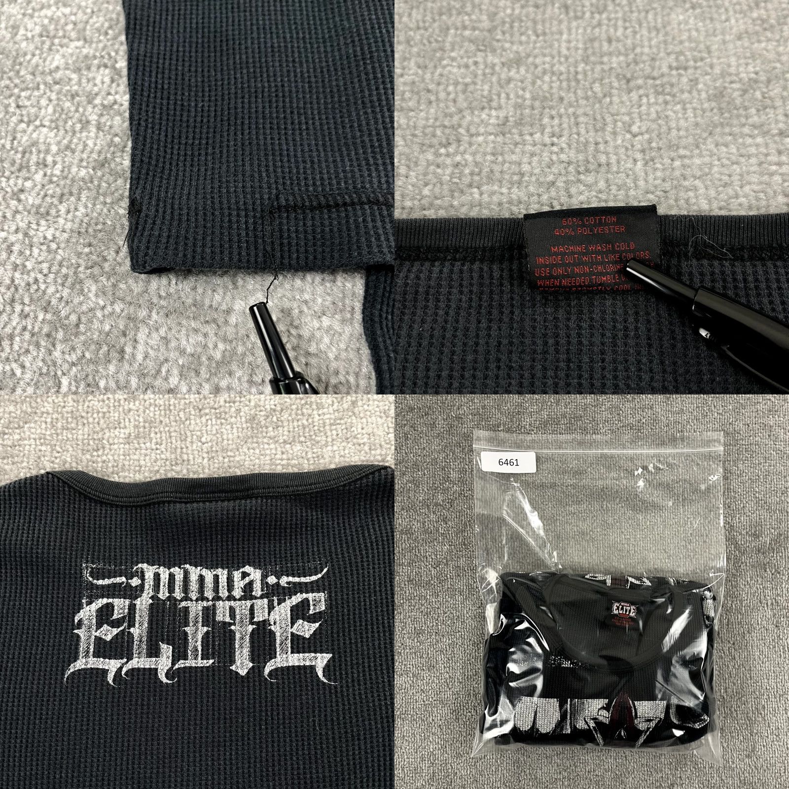 Vintage MMA Elite Shirt Men 2XL Black Thermal Waffle Knit Skater Graphic Long Sleeve Logo Cross Size US XXL / EU 58 / 5 - 8 Thumbnail