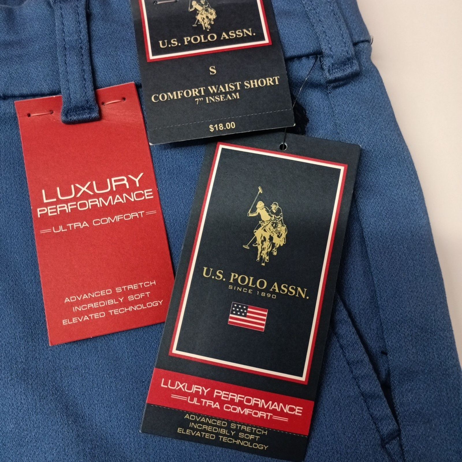 U.S. Polo Assn. U.S. Polo Assn Comfort Waist Flat Front Shorts Men's S Blue Size US 29 - 2 Thumbnail