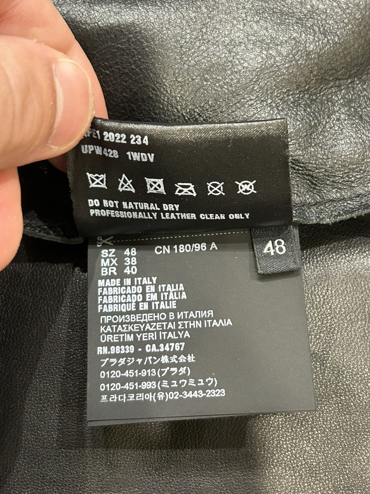Prada Prada Leather Zip Up Jacket Size US M / EU 48-50 / 2 - 7 Thumbnail