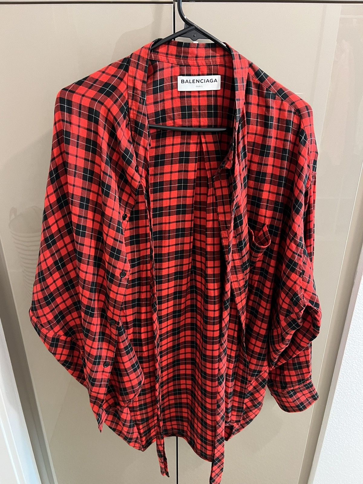 Balenciaga Balenciaga Flannel Back Logo Shirt Size XS / US 0-2 / IT 36-38 - 2 Thumbnail