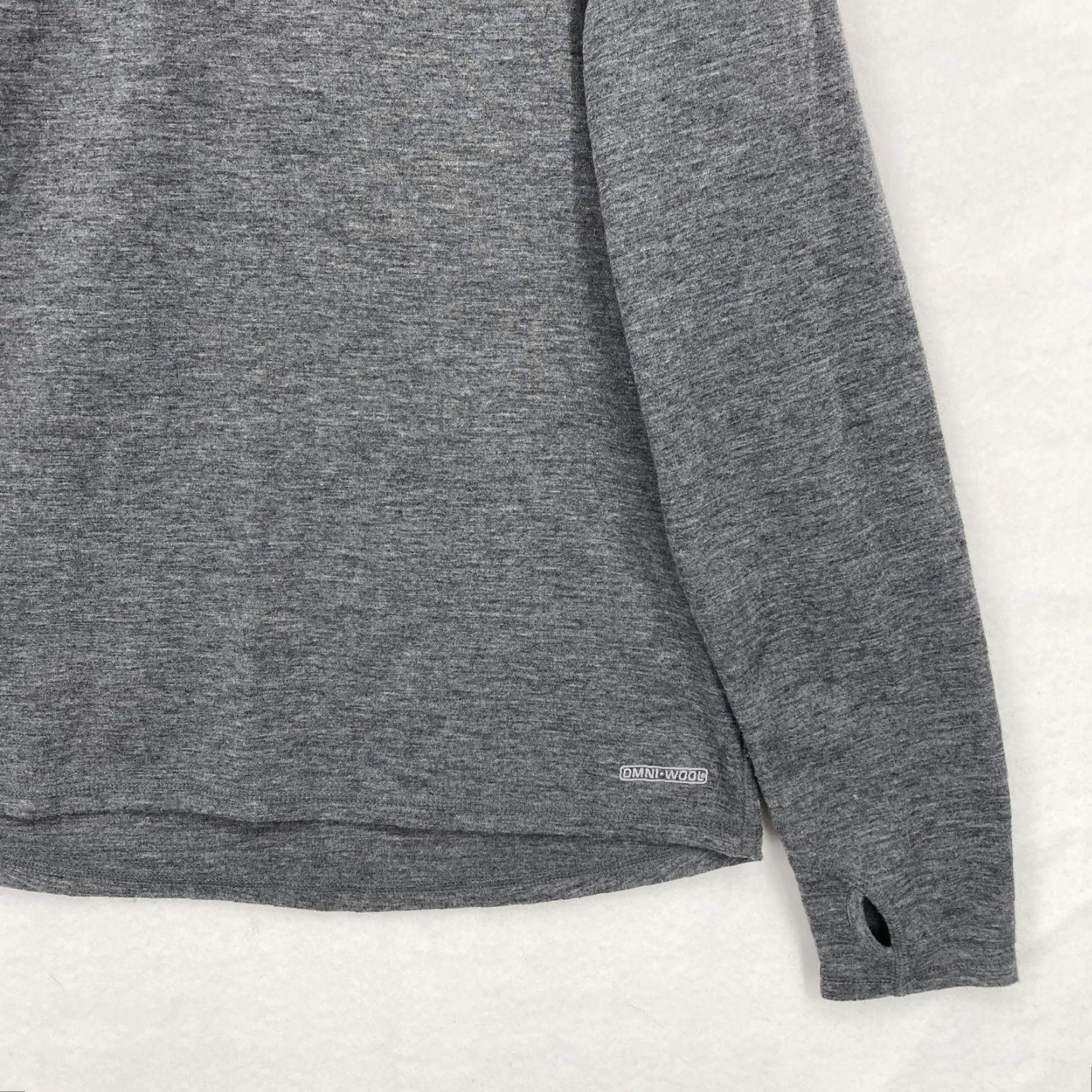 Vintage Omni-Wool Pullover Mens 2XL Gray Quarter Zip Fleece Lined Thumbholes Wool Blend Size US XXL / EU 58 / 5 - 3 Thumbnail