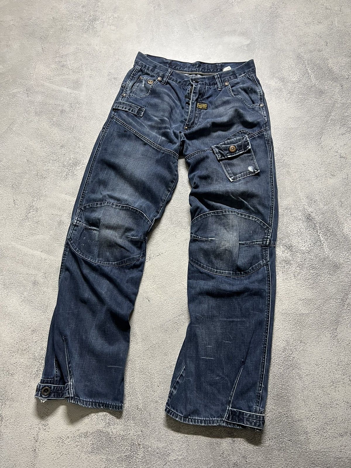G-Star × Vintage Vintage Y2k G Star Raw 💙 Multi Pocket Denim Jeans 00’s Size US 32 / EU 48 - 1 Thumbnail