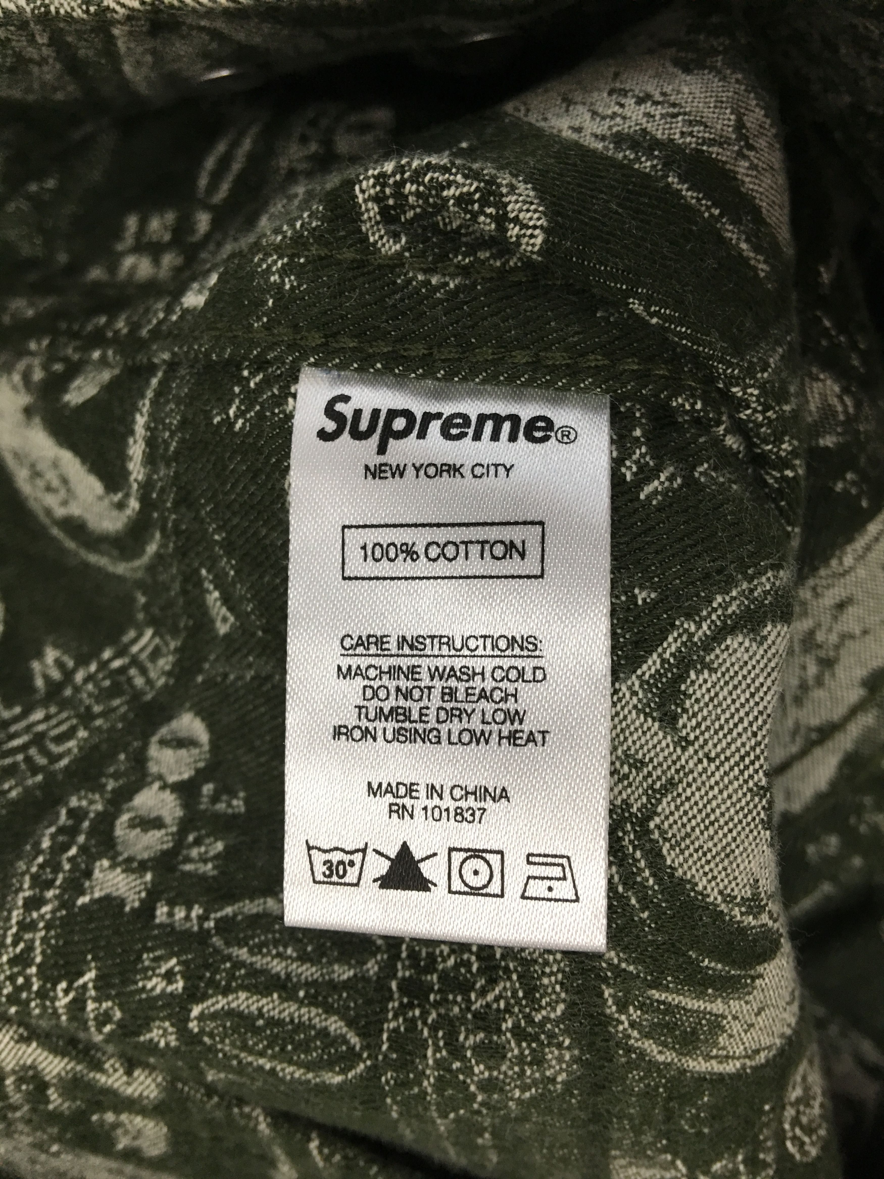 Supreme Supreme 100 Dollar Bill Trucker Jacket Green Large 2017F/W Size US L / EU 52-54 / 3 - 9 Thumbnail