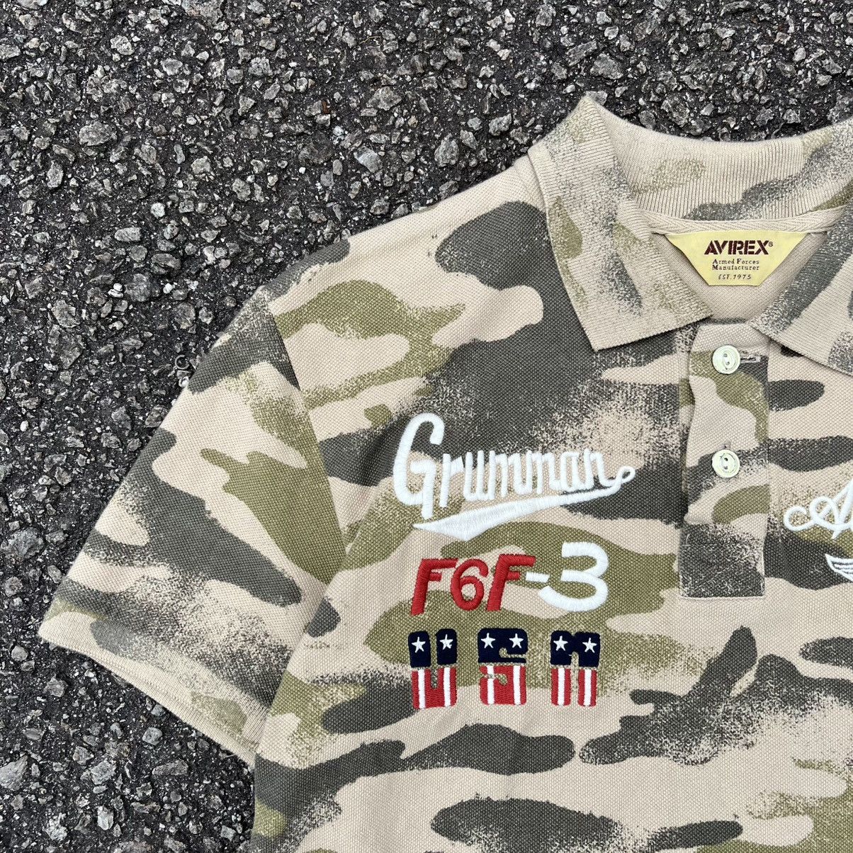 Avirex Avirex Mfg USA Camo Polo T Shirt Aero Cats Military Army Size US S / EU 44-46 / 1 - 5 Thumbnail