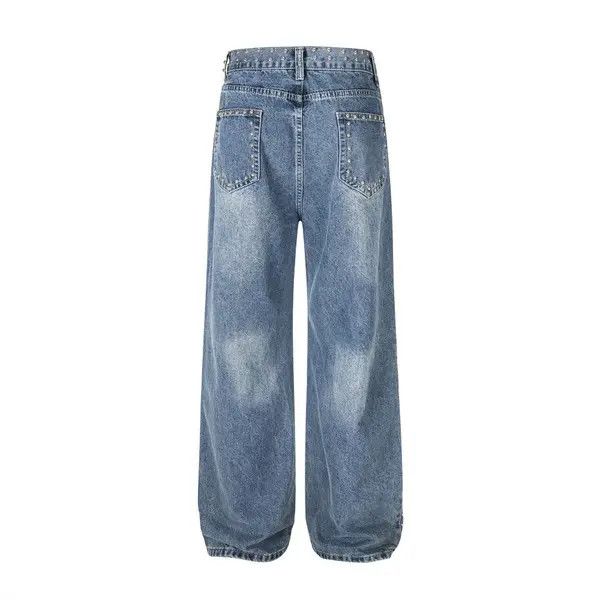 Japanese Brand VIBE American style distressed loose beaded washed jeans Size US 32 / EU 48 - 2 Thumbnail