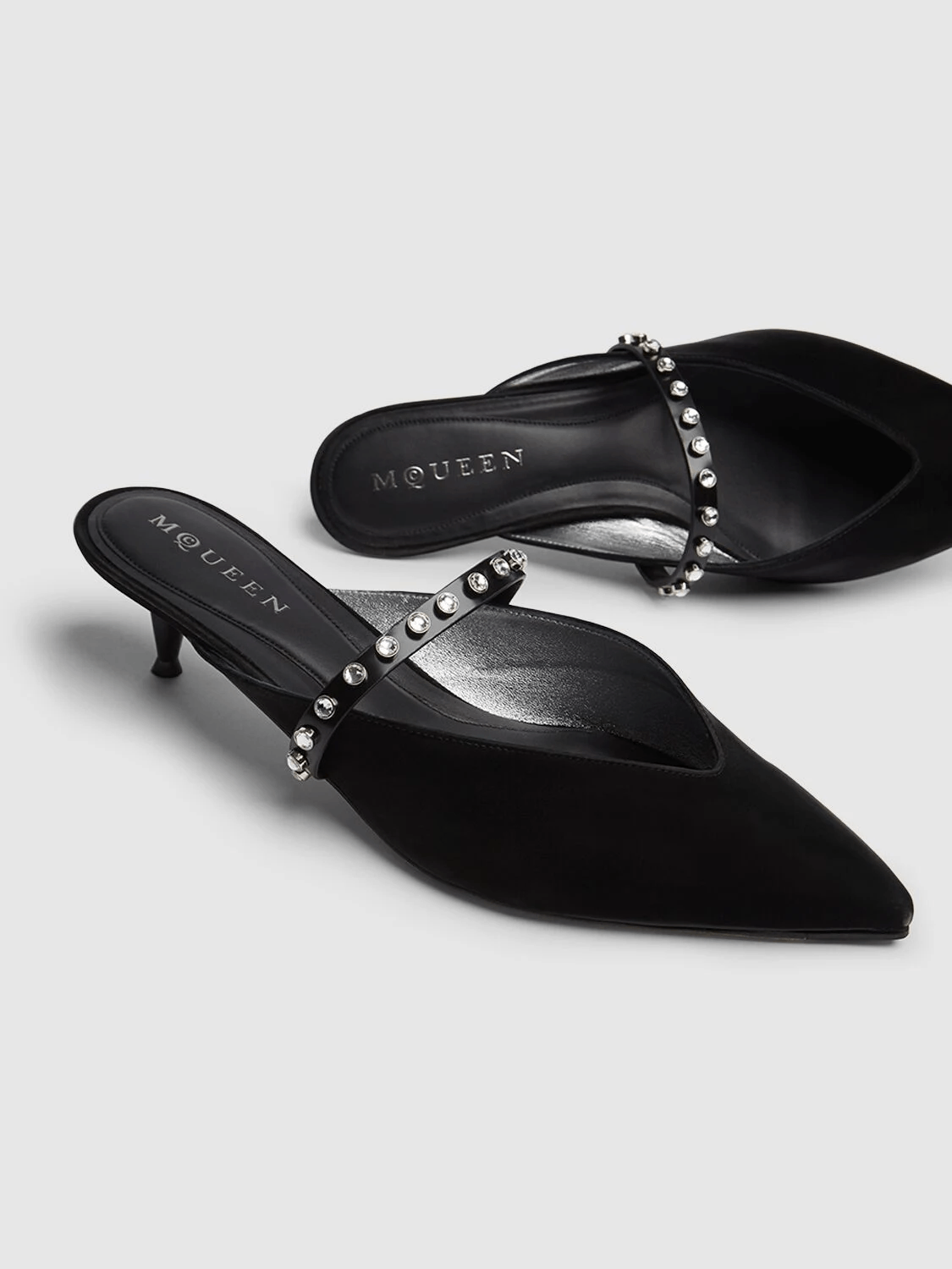 Alexander McQueen ALEXANDER MCQUEEN $1090 Black Leather Mules New & Authentic Size US 9 / IT 39 - 2 Thumbnail