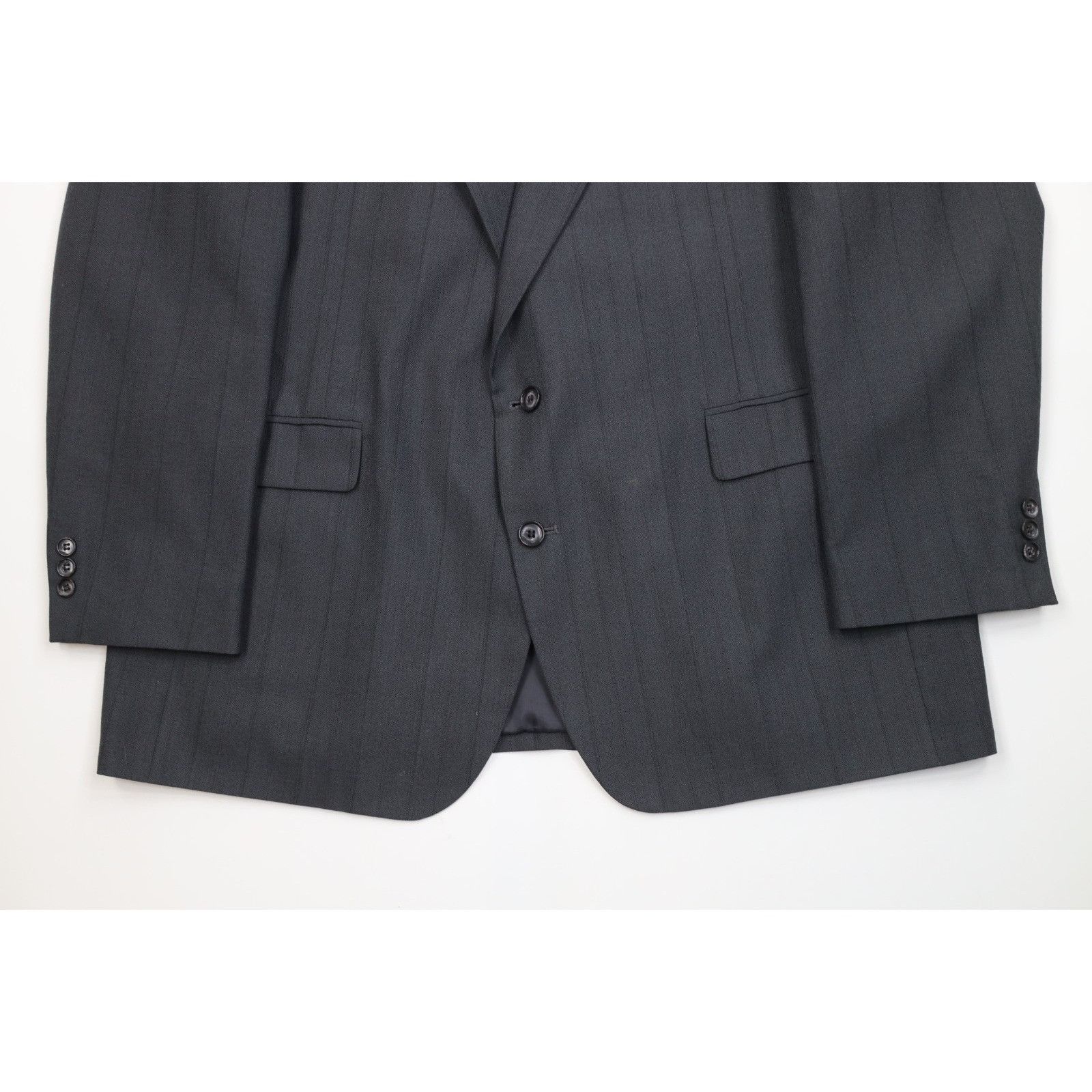 Vintage Vintage 90s Streetwear 2 Piece Wool Striped Suit Wedding Size 48R - 4 Thumbnail