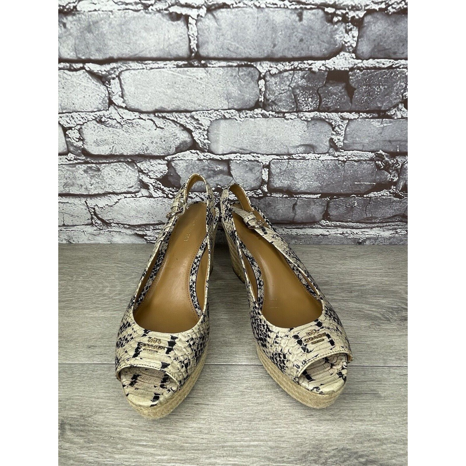 Coach Coach Ferry Snake Embossed Platform Espadrilles Wedges Strap Size US 7 / IT 37 - 2 Thumbnail