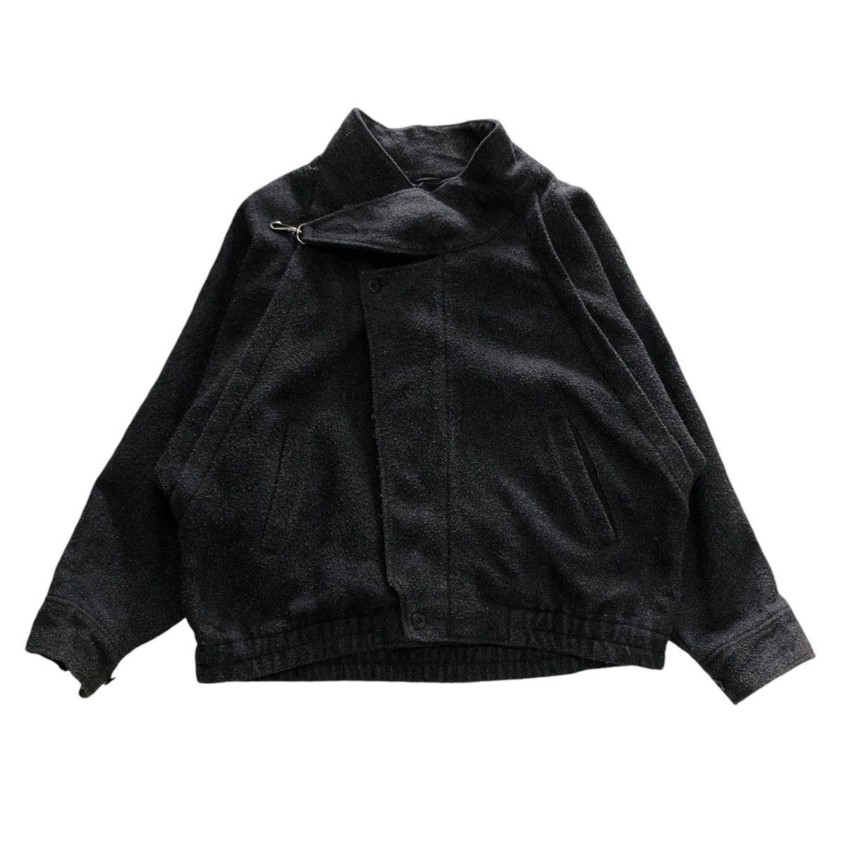 Vintage 🔥VINTAGE WOOL BOMBER JACKET BONDAGE HIDDEN COLLAR BIKER Size US M / EU 48-50 / 2 - 1 Thumbnail