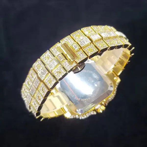 Jewelry Iced Out Square Colorful Number Watch Size ONE SIZE - 5 Thumbnail