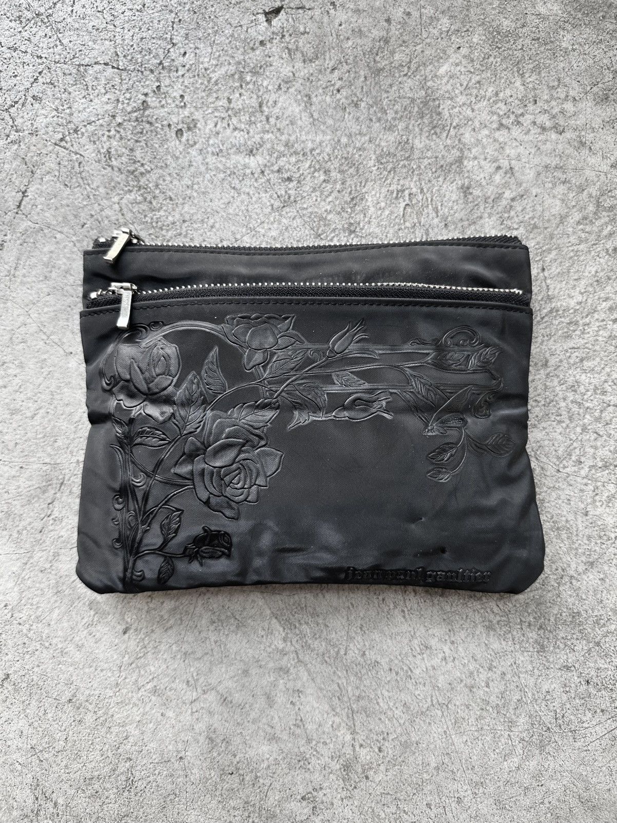 Jean Paul Gaultier Black Rose Embossed Pouch Size ONE SIZE - 2 Thumbnail