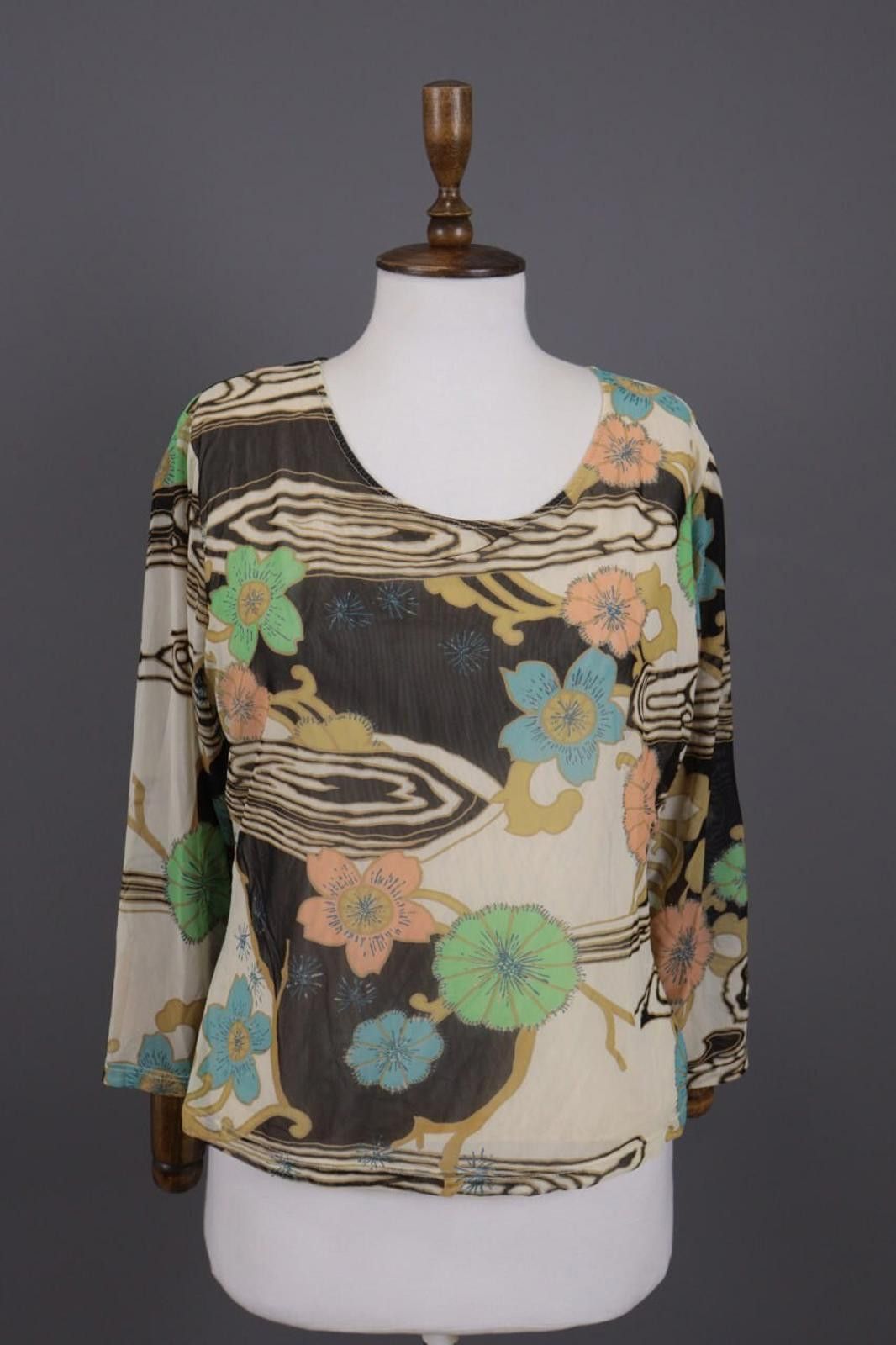 Polo Ralph Lauren Laurel Multicolor Mesh Floral Summer Long Sleeve Top Shirt Size M / US 6-8 / IT 42-44 - 1 Thumbnail