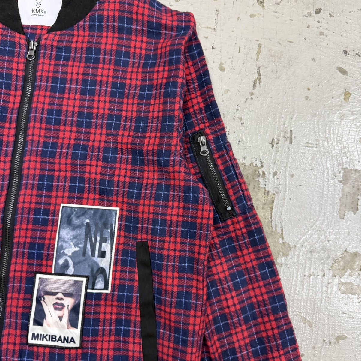 Japanese Brand Raf Simons Riot Riot Riot Style KMK Plaid Bomber Jacket Size US L / EU 52-54 / 3 - 4 Thumbnail