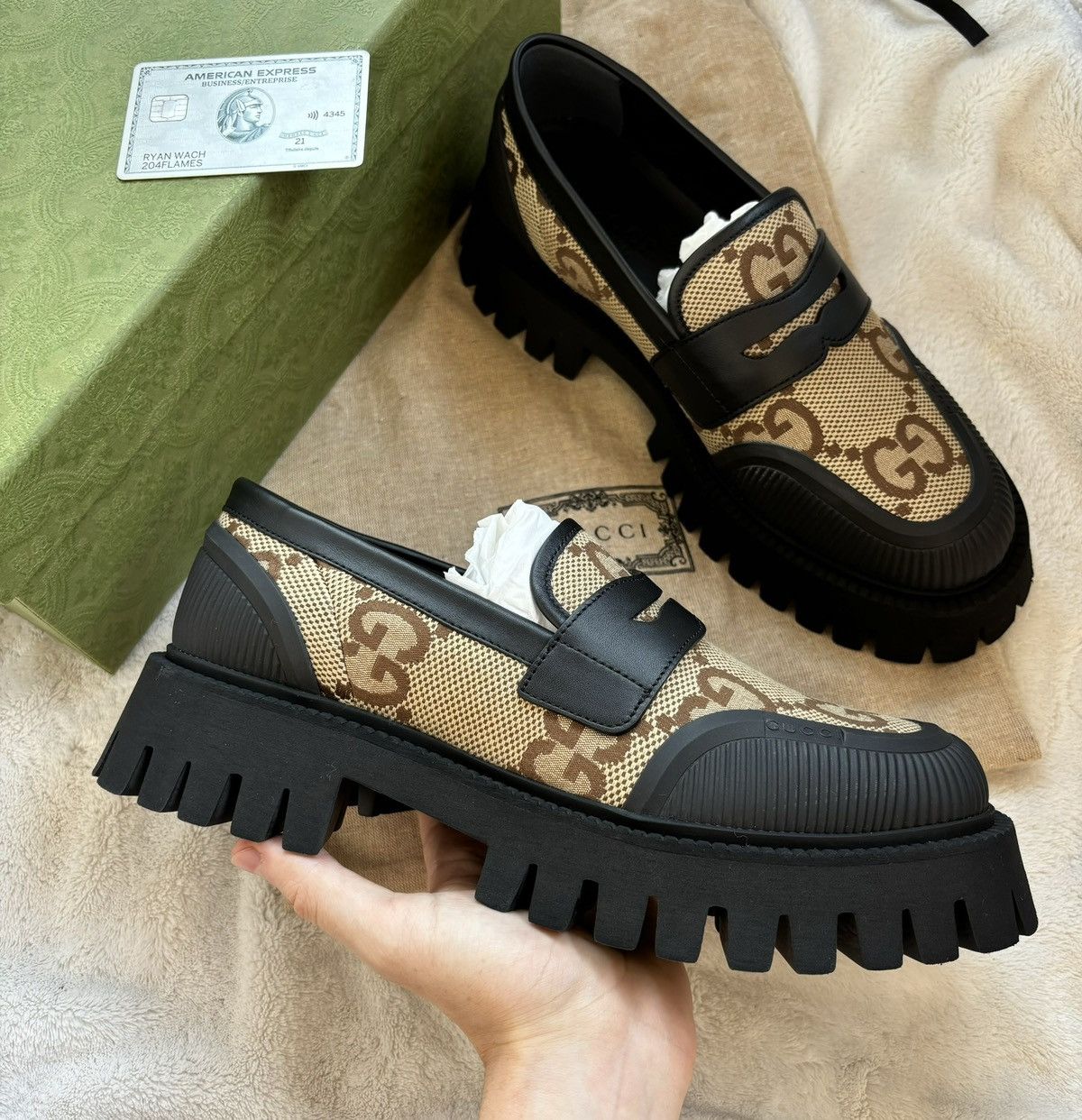 Gucci Gucci Maxi Jumbo GG Supreme Loafers Size US 10 / EU 43 - 2 Thumbnail