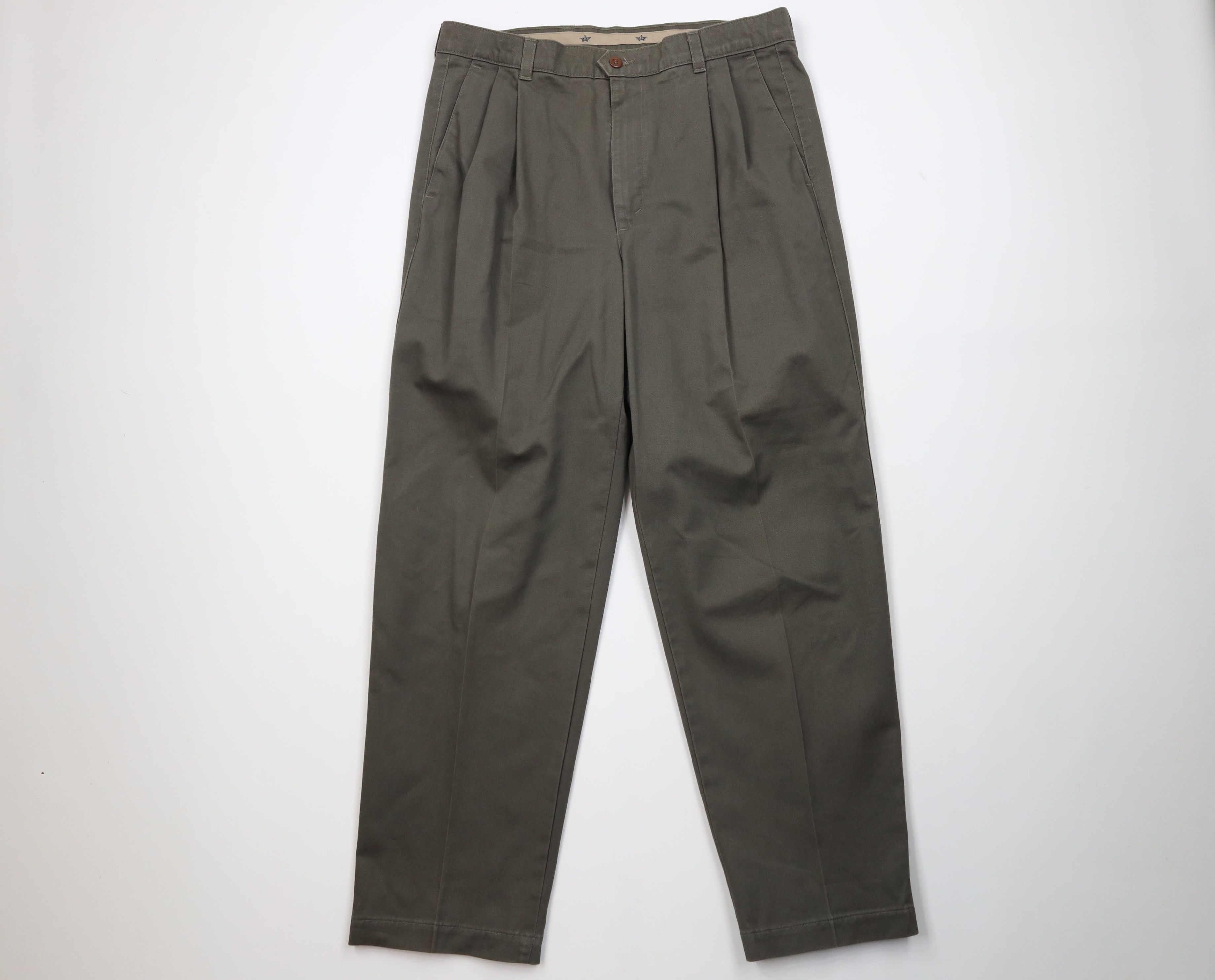Dockers Vintage 90s Dockers Straight Leg Chino Pants Green USA Size US 34 / EU 50 - 1 Thumbnail