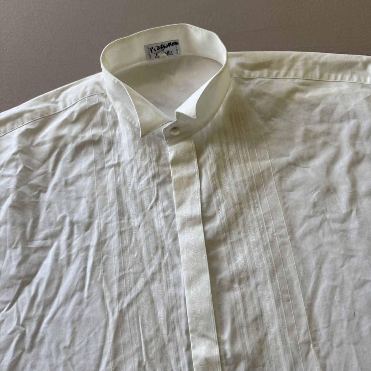 Zanella Vintage Zanella French Cuff Wing Tip Tuxedo Dress Shirt Size 40R - 5 Thumbnail