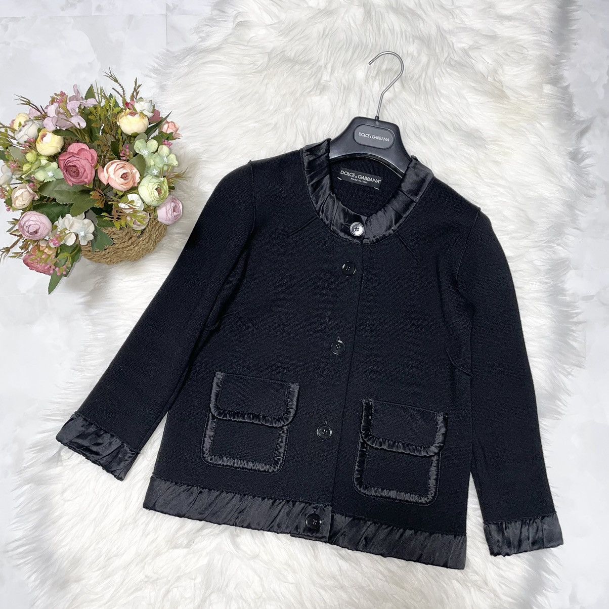 Dolce & Gabbana Dolce & Gabbana Smoke Piping No Collar Jacket 38 Black Size XS / US 0-2 / IT 36-38 - 4 Thumbnail