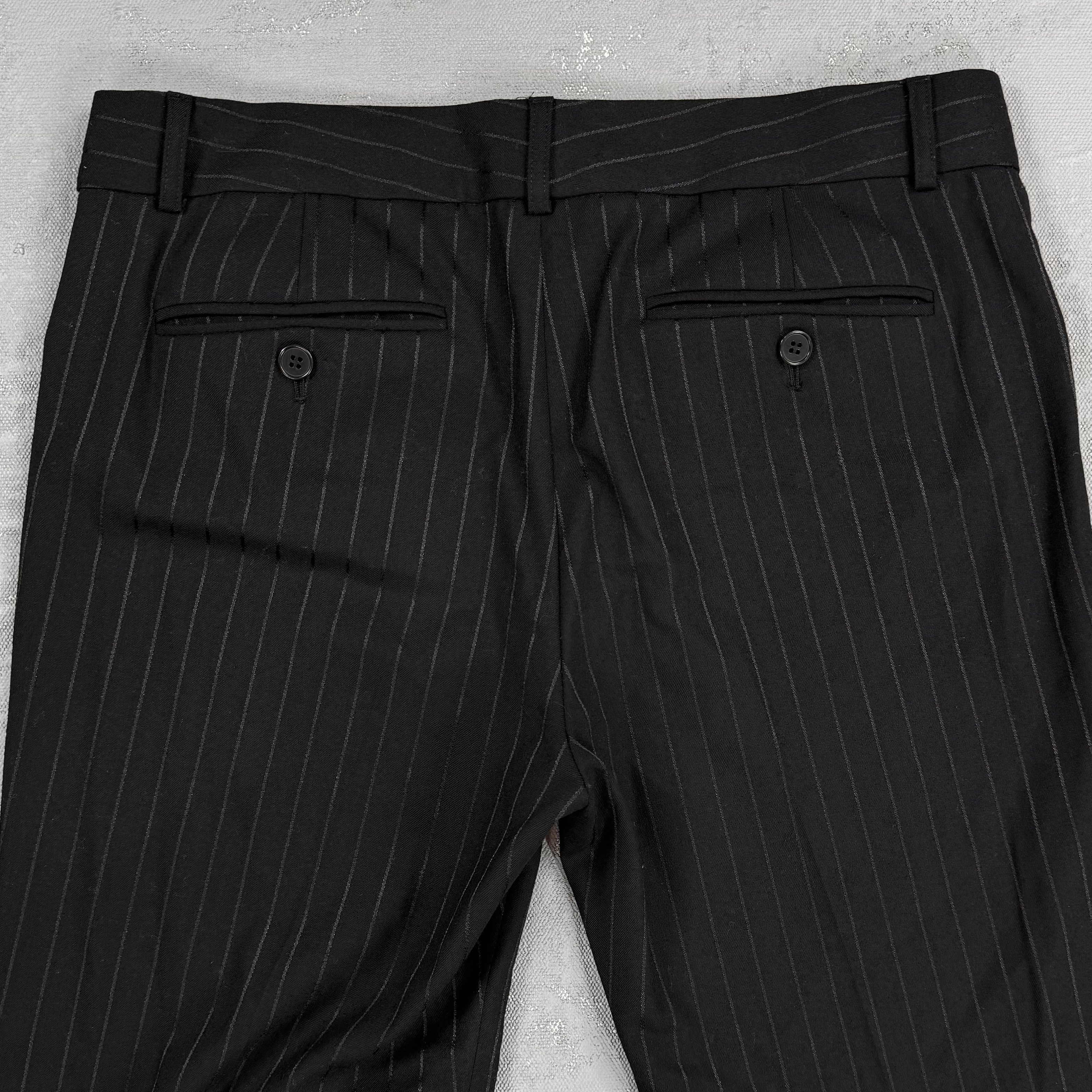 2000s Theory Max Low-Waisted Flared Leg Black Striped Pants