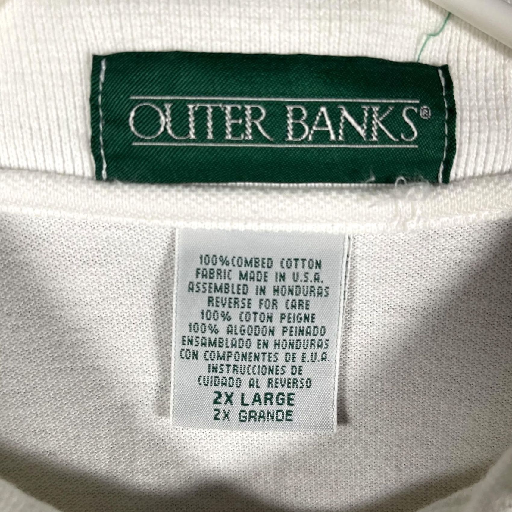 Vintage Outer Banks Polo Shirt Mens 2XL White Solid Embroidered Green Shutters Restaurant Pub Logo Polo Shirt Mens 2XL White Green Shutters Embroidered Size US XXL / EU 58 / 5 - 6 Thumbnail