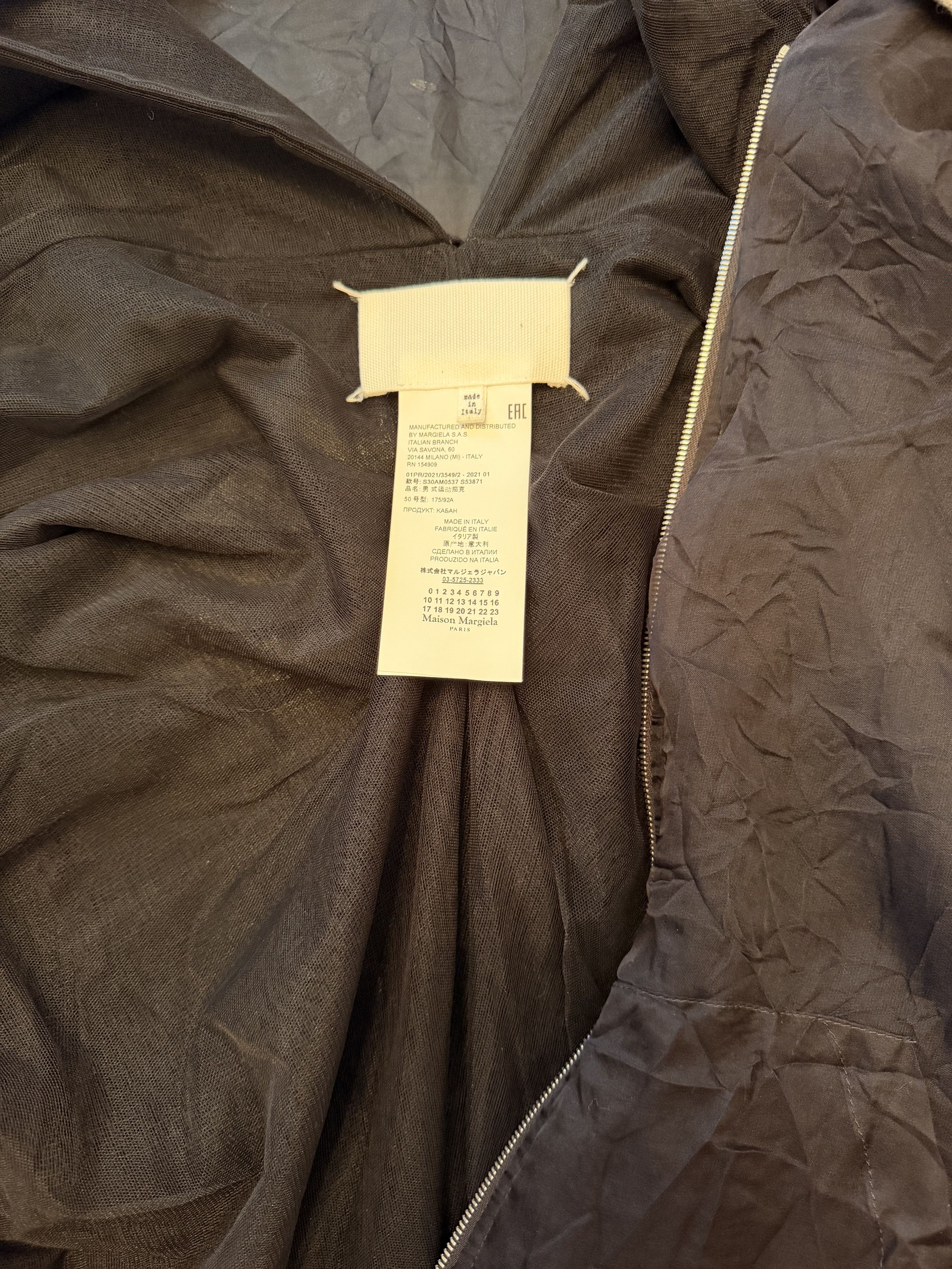 Maison Margiela NWT $1760 Men's Maison Magiela Black Silk Blend Zip Hoodie, Size US M / EU 48-50 / 2 - 10 Thumbnail