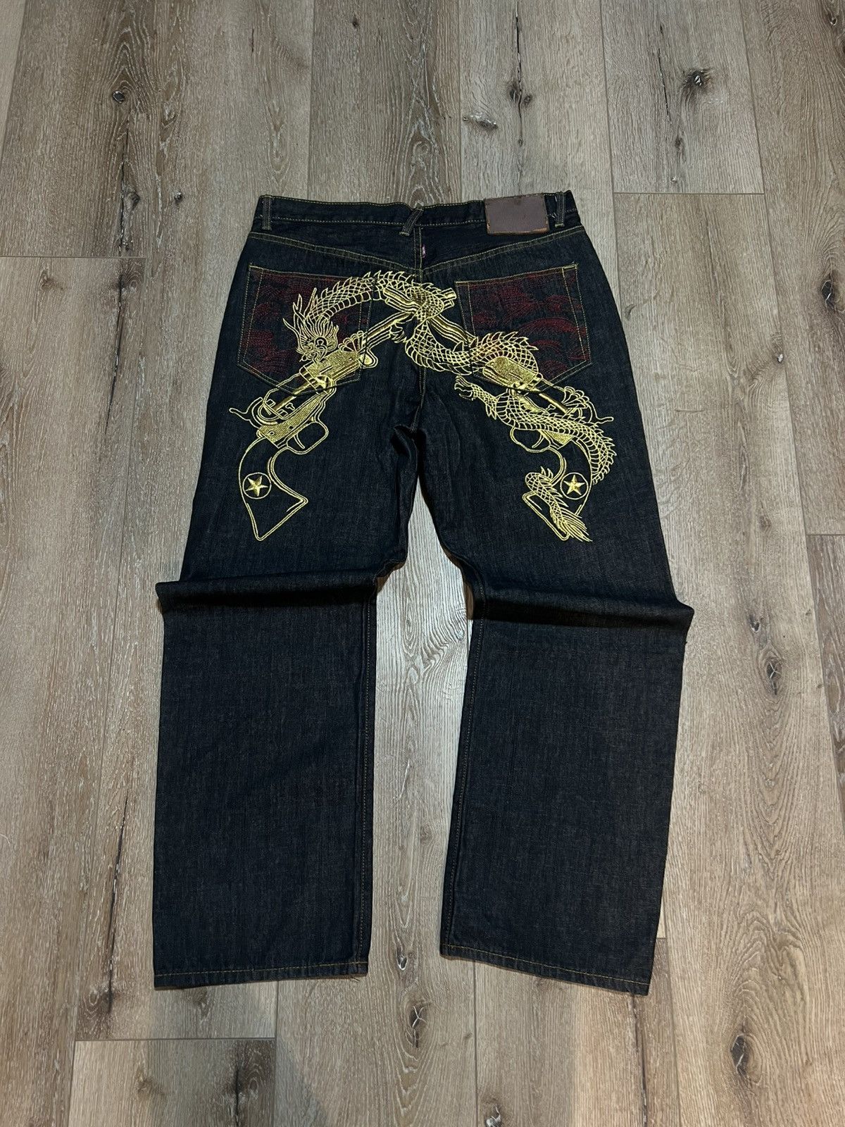 RMC Jeans Y2K EMBROIDERED BAGGY JEANS Size US 38 / EU 54 - 3 Thumbnail