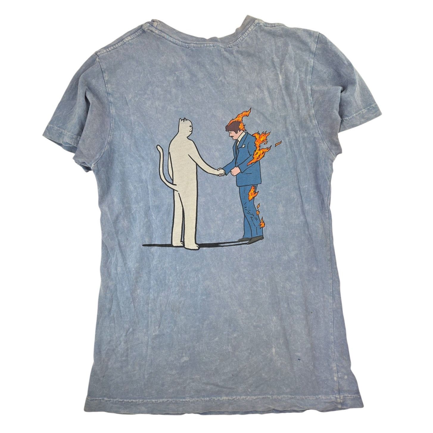 RIPNDIP RipNDip | Light Blue Man on Fire T-shirt | Size Small Size US S / EU 44-46 / 1 - 6 Thumbnail