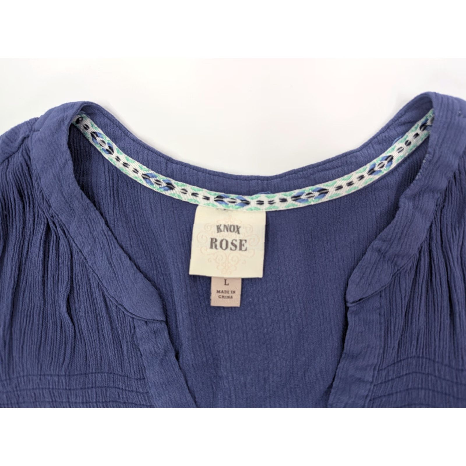 Vintage Knox Rose Sleeveless Midi Button Dress Women’s L Smocked Cottagecore Prairie Blue V-Neck Sundress Women Size L / US 10 / IT 46 - 5 Thumbnail