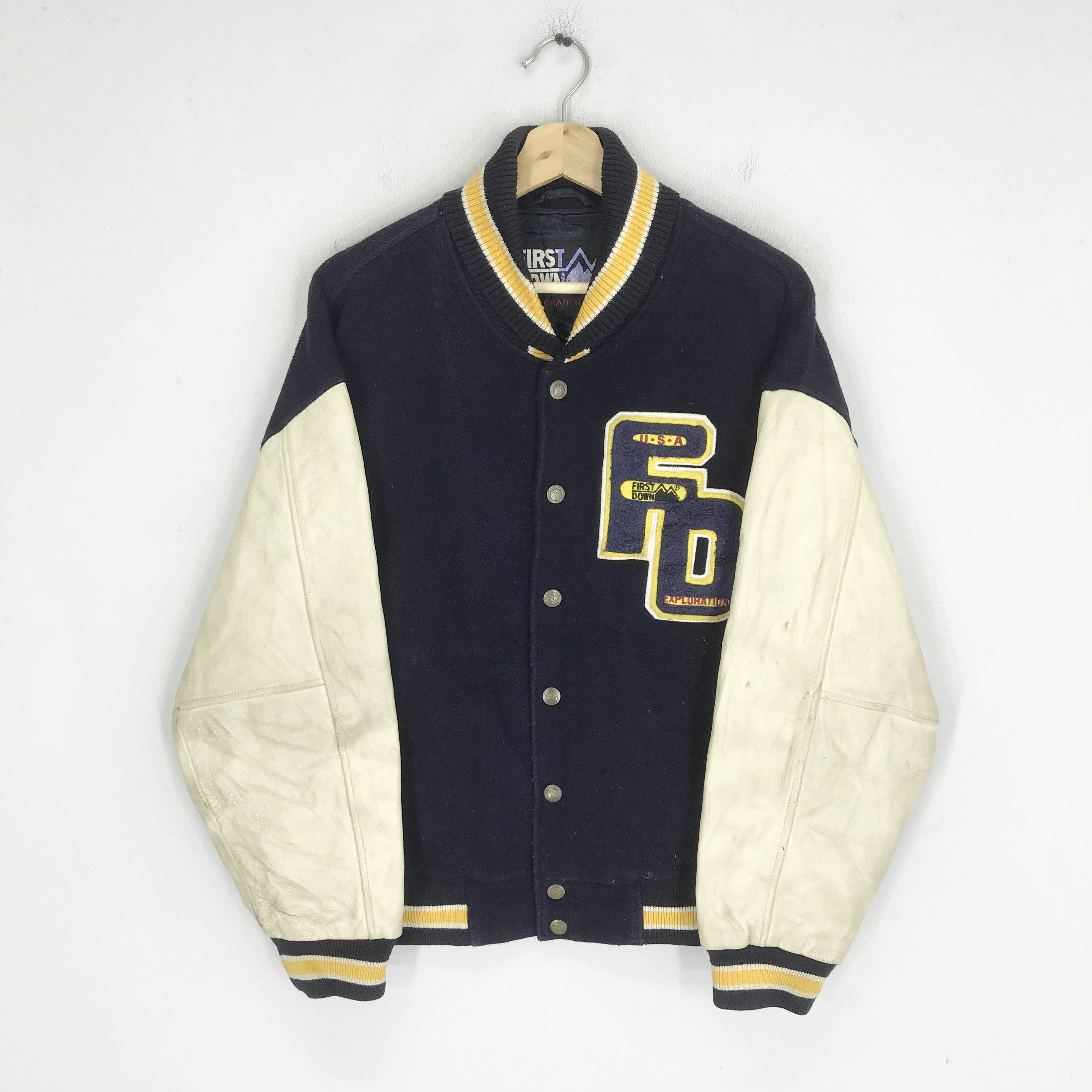 Japanese Brand Vintage 90s First Down Varsity Stadium Bomber Jacket Size US M / EU 48-50 / 2 - 2 Thumbnail