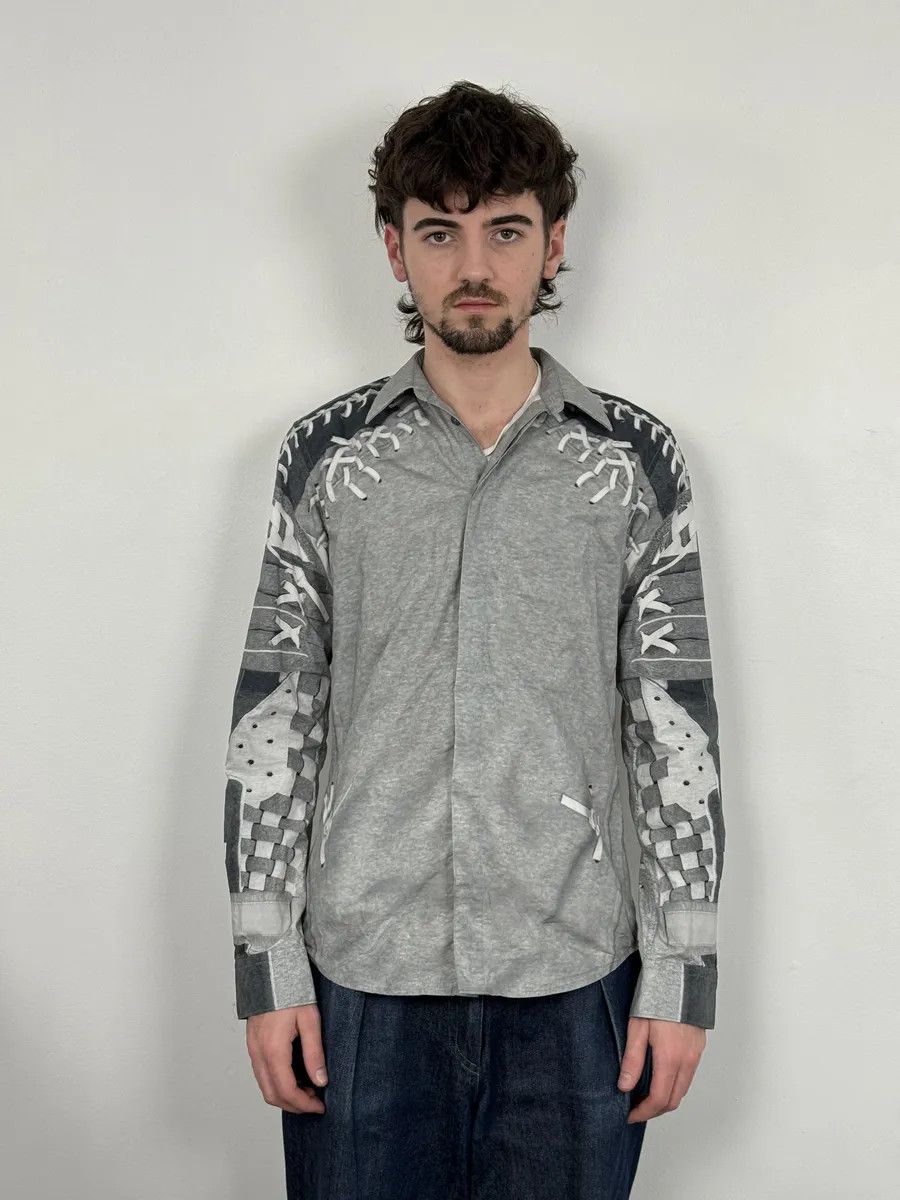 Givenchy AW2013 Givenchy Mega Laced Abstract Grey Shirt by Riccardo Tisci Size US S / EU 44-46 / 1 - 3 Thumbnail