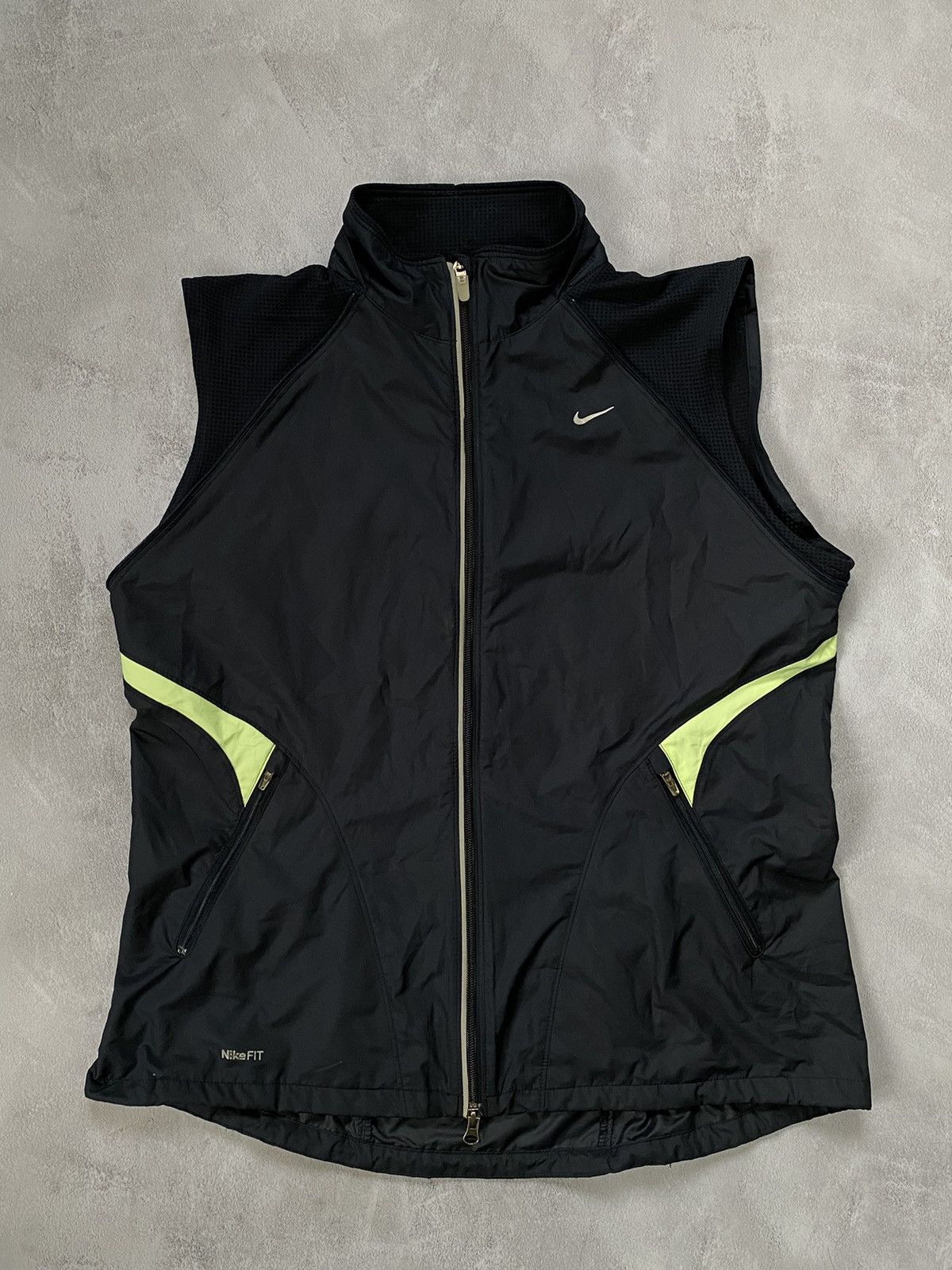 Nike × Vintage Vintage Nike Vest Light Nylon Center Swoosh Y2K Drill Size US XL / EU 56 / 4 - 1 Thumbnail
