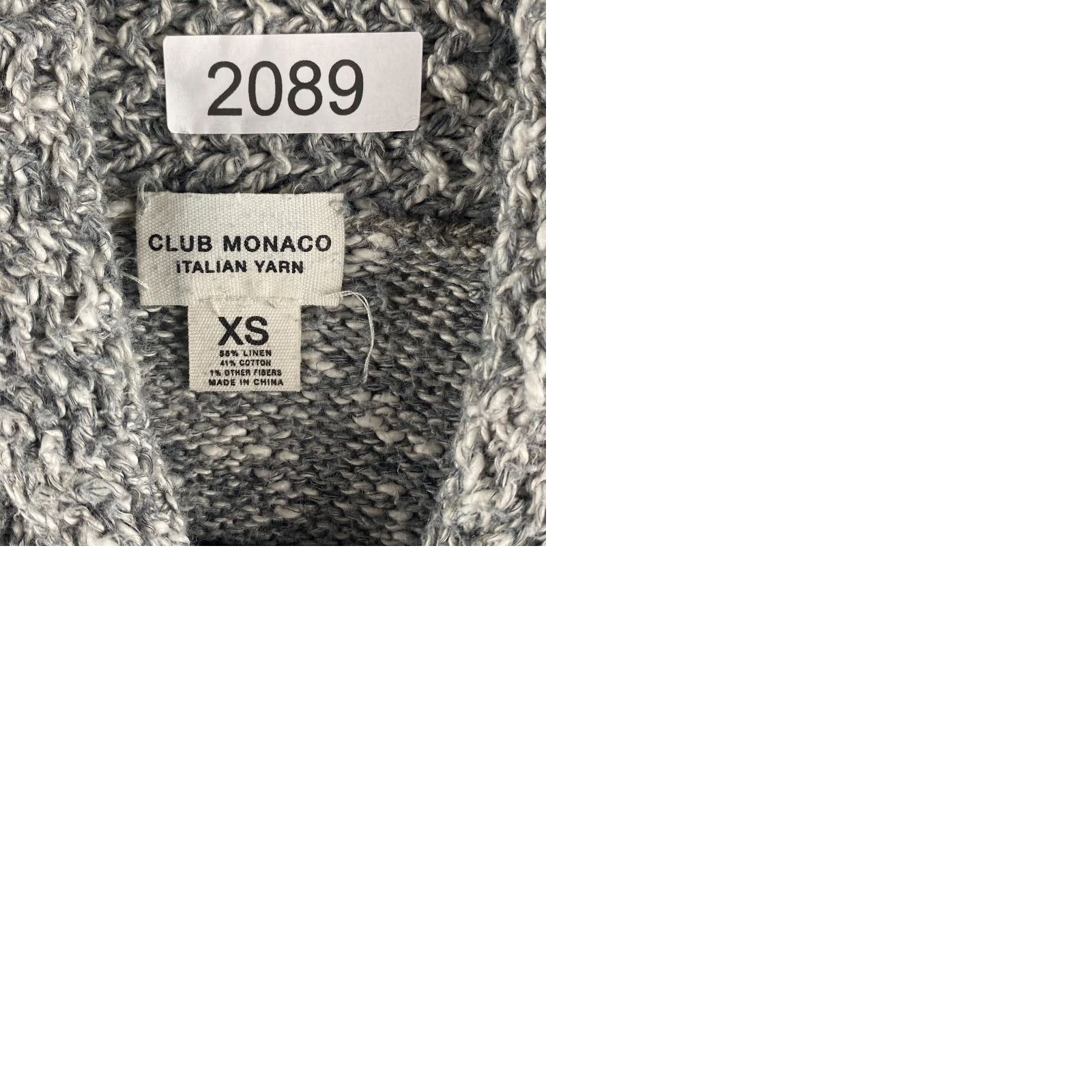 Club Monaco Club Monaco Sweater Womens XS Gray Cardigan Button Front Double Pockets Linen Cotton Blended Fabric Modern Womens Size XS / US 0-2 / IT 36-38 - 10 Thumbnail