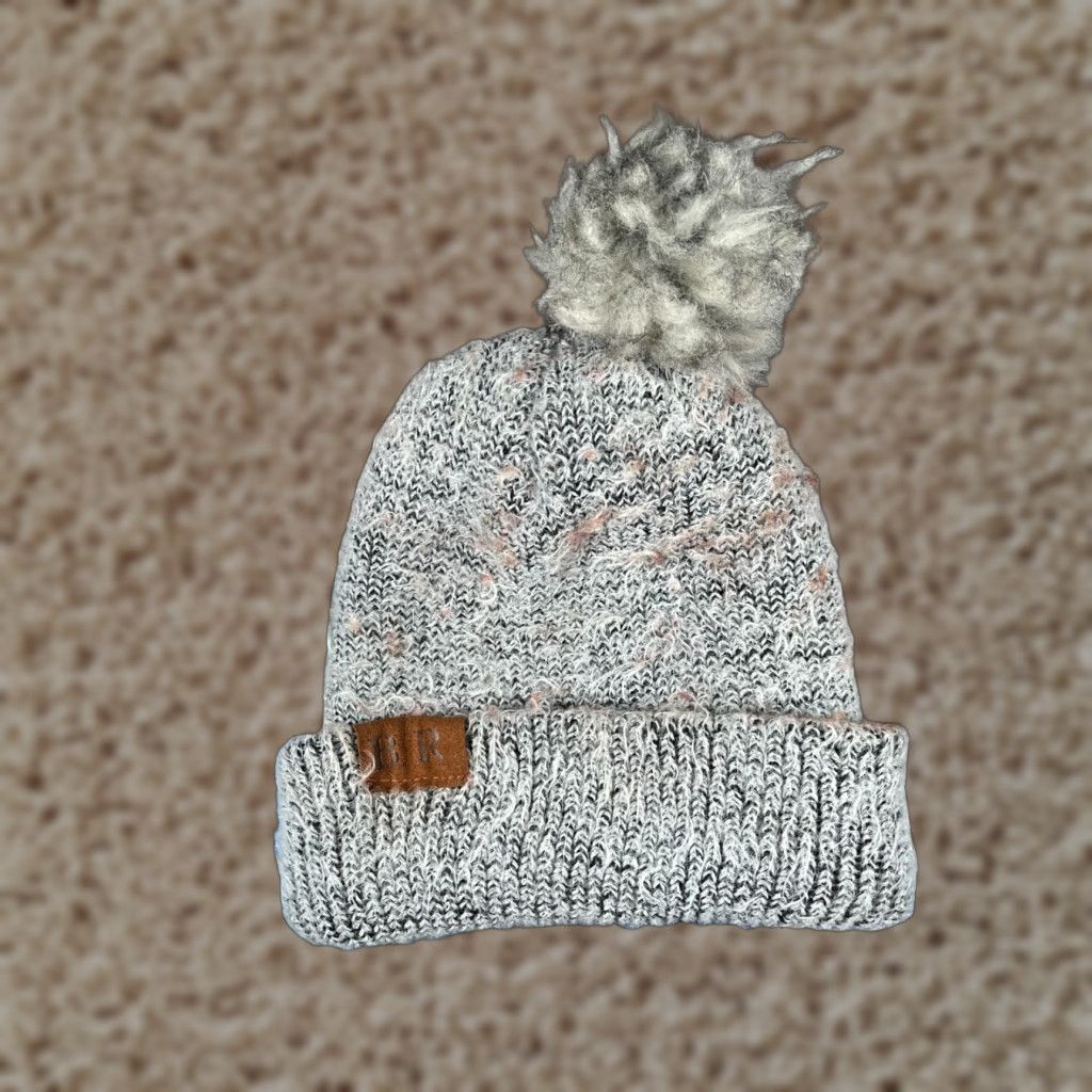 Vintage BR Beanie Toque Beanie Unisex Adults One Size Blue Knit Acrylic Winter Snow Ski Pom Hat Size ONE SIZE - 1 Thumbnail