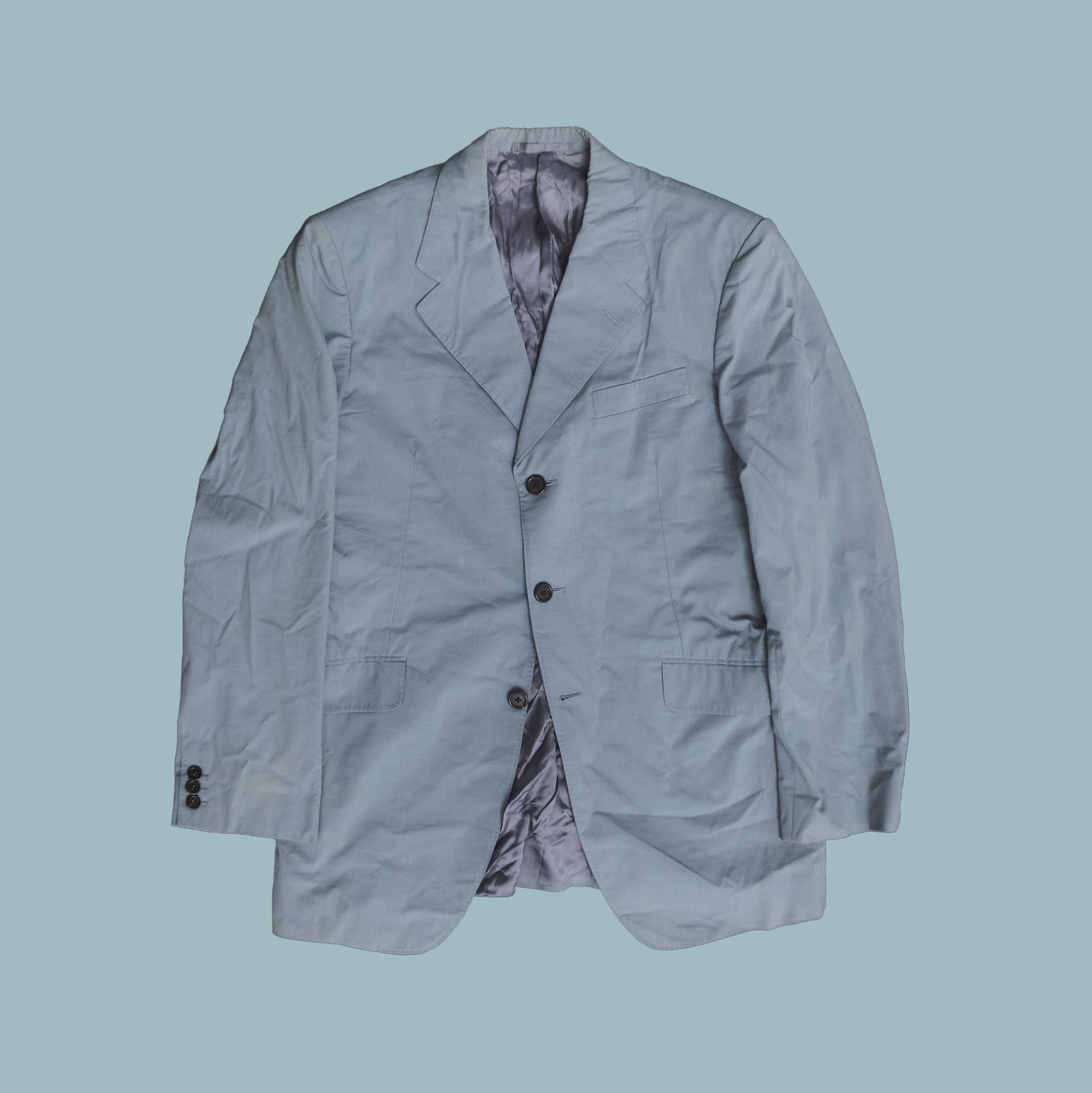 Prada PRADA Light Blue 2-Piece Men's Suit 50R Made in Italy Size 50R - 2 Thumbnail