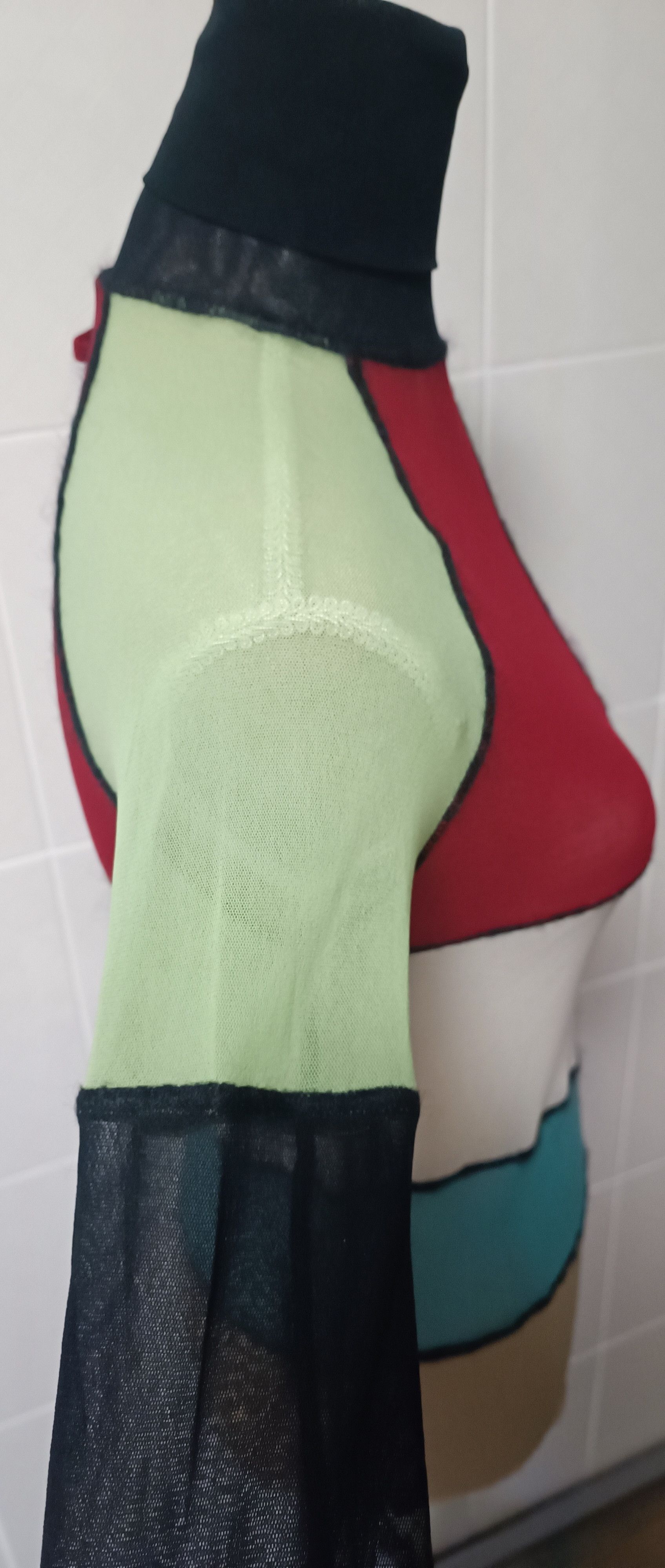 Jean Paul Gaultier 90's - color block turtleneck mesh top Size L / US 10 / IT 46 - 21 Thumbnail