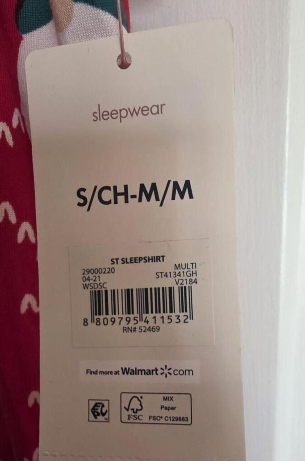 Other Secret Treasures Red Holiday Print Nightshirt Size S/M New Size ONE SIZE - 5 Thumbnail
