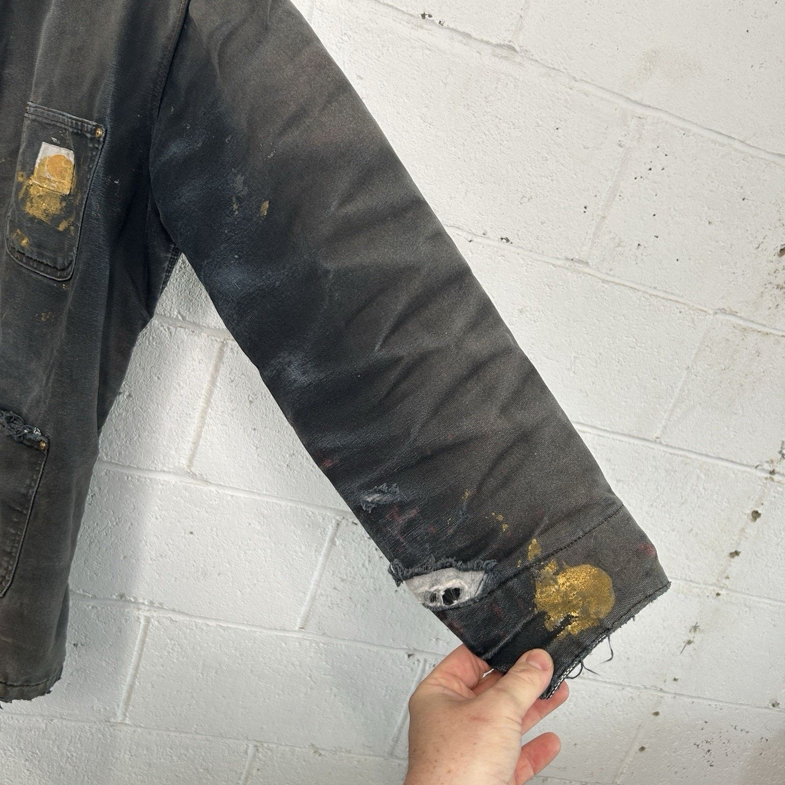 Carhartt Thrashed Vintage Carhartt Blanket-Lined Chore Coat “Black” Size US S / EU 44-46 / 1 - 9 Thumbnail