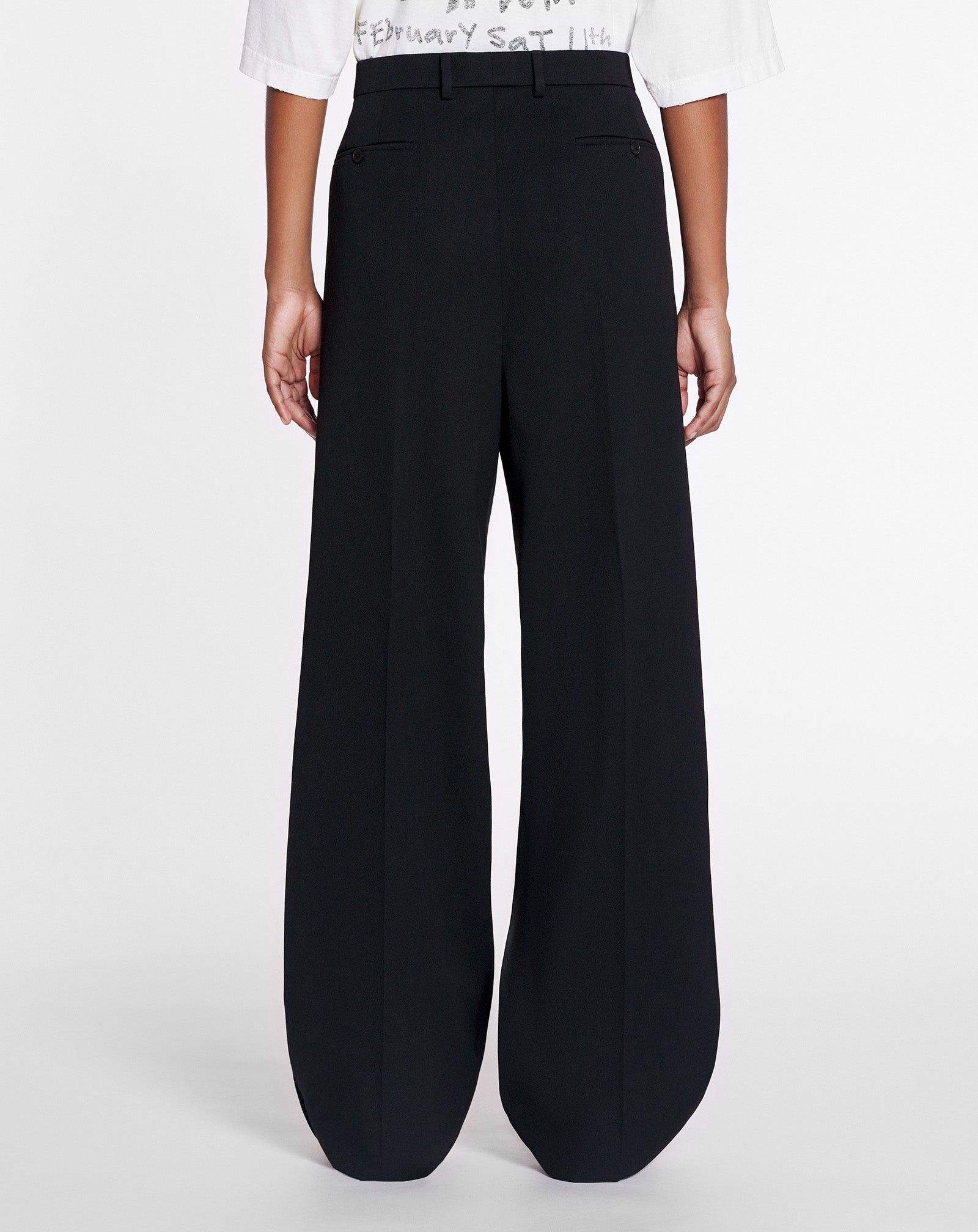 Lanvin o1mle0825 Unisex Wide-Leg Pants in Black Size US 32 / EU 48 - 4 Thumbnail