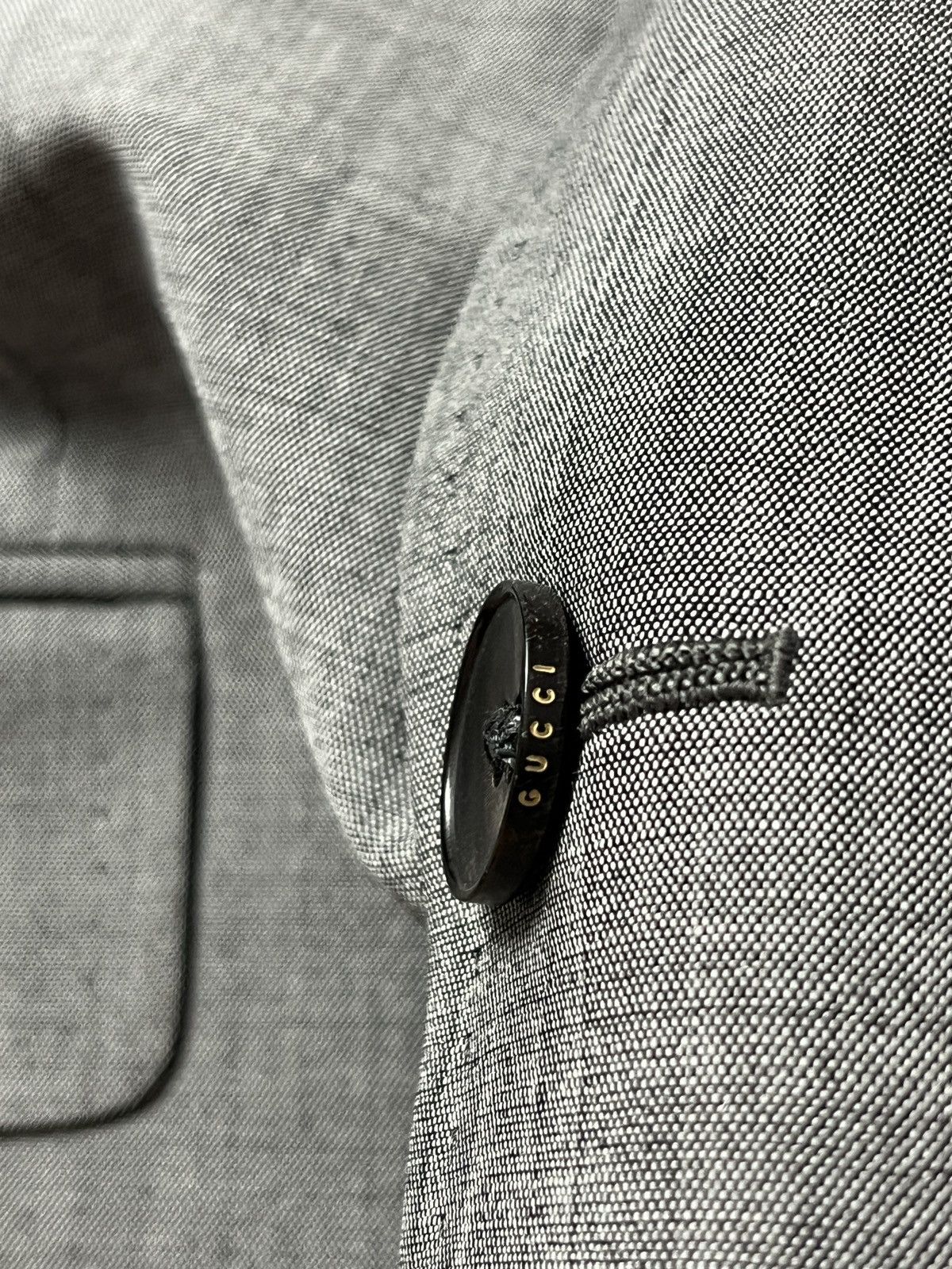 Gucci GUCCI Peak Lapel Grey 2 Btn Wool Mohair Blazer Size 36R - 9 Thumbnail