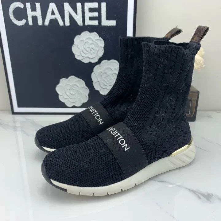 Louis Vuitton Louis Vuitton Black Knitted Ankle Boots -2508 Size US 6.5 / EU 39-40 - 1 Thumbnail