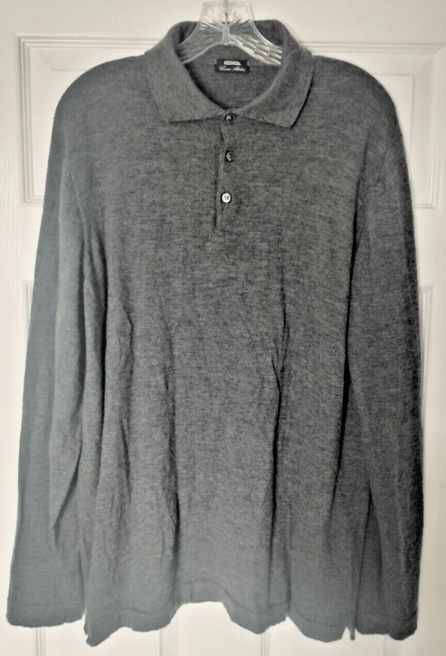 Cesare Attolini Cesare Attolini 100% Cashmere Polo Sweater Shirt Gray 54 Size US L / EU 52-54 / 3 - 5 Thumbnail
