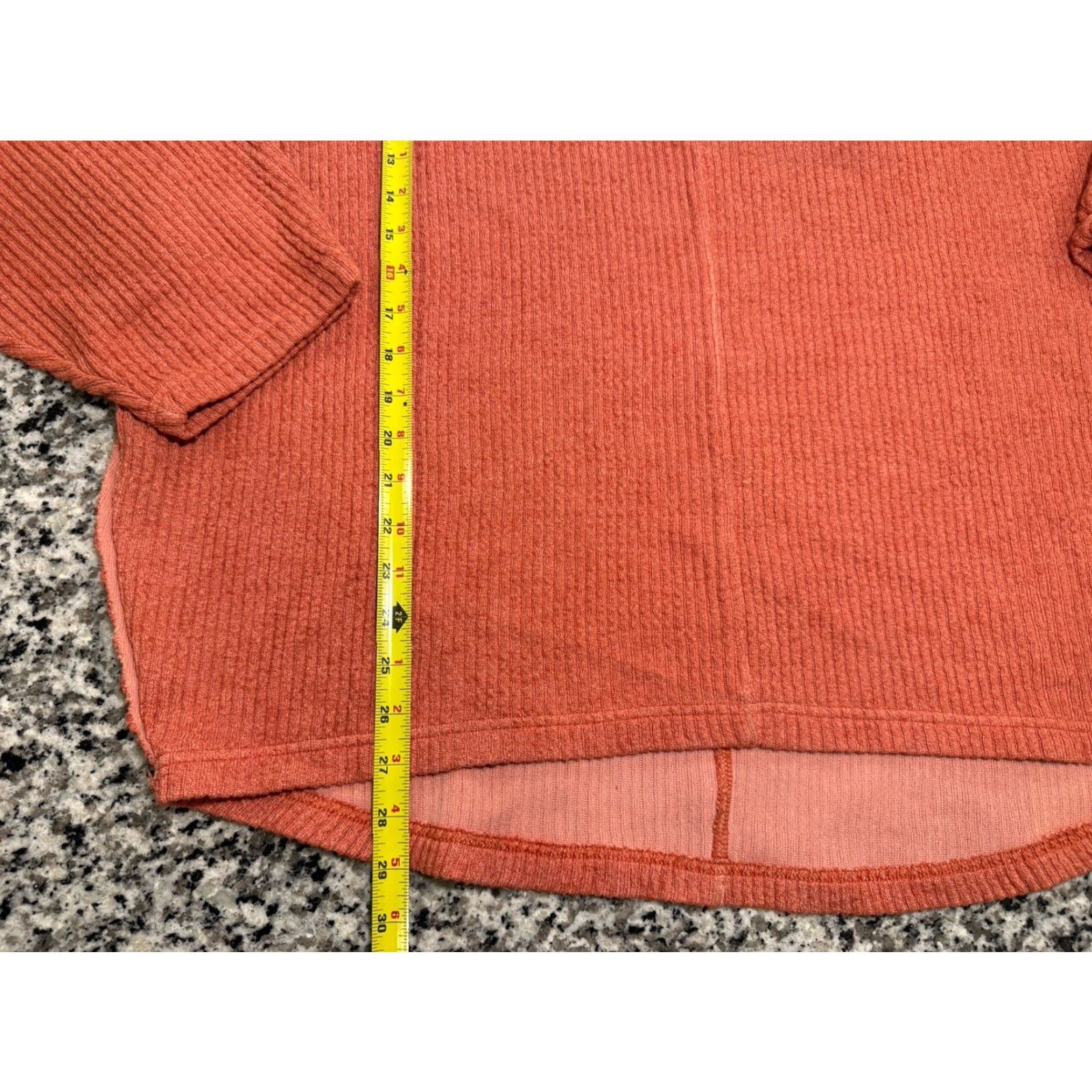 Free People Free People Oversized Sweater V-Neck Long Sleeve Pullover Women M Red/Rouge Chunky-Knit Bohemian Size M / US 6-8 / IT 42-44 - 2 Thumbnail