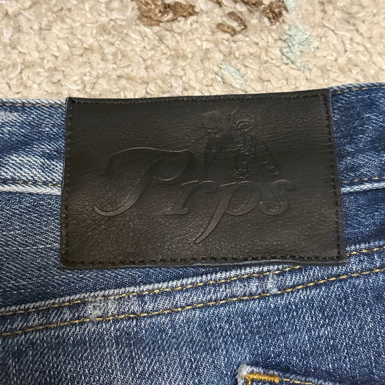 Prps Prps Le Sabre Slim Tapered Plaid Patchwork Jeans 33x34 Size US 33 - 7 Thumbnail
