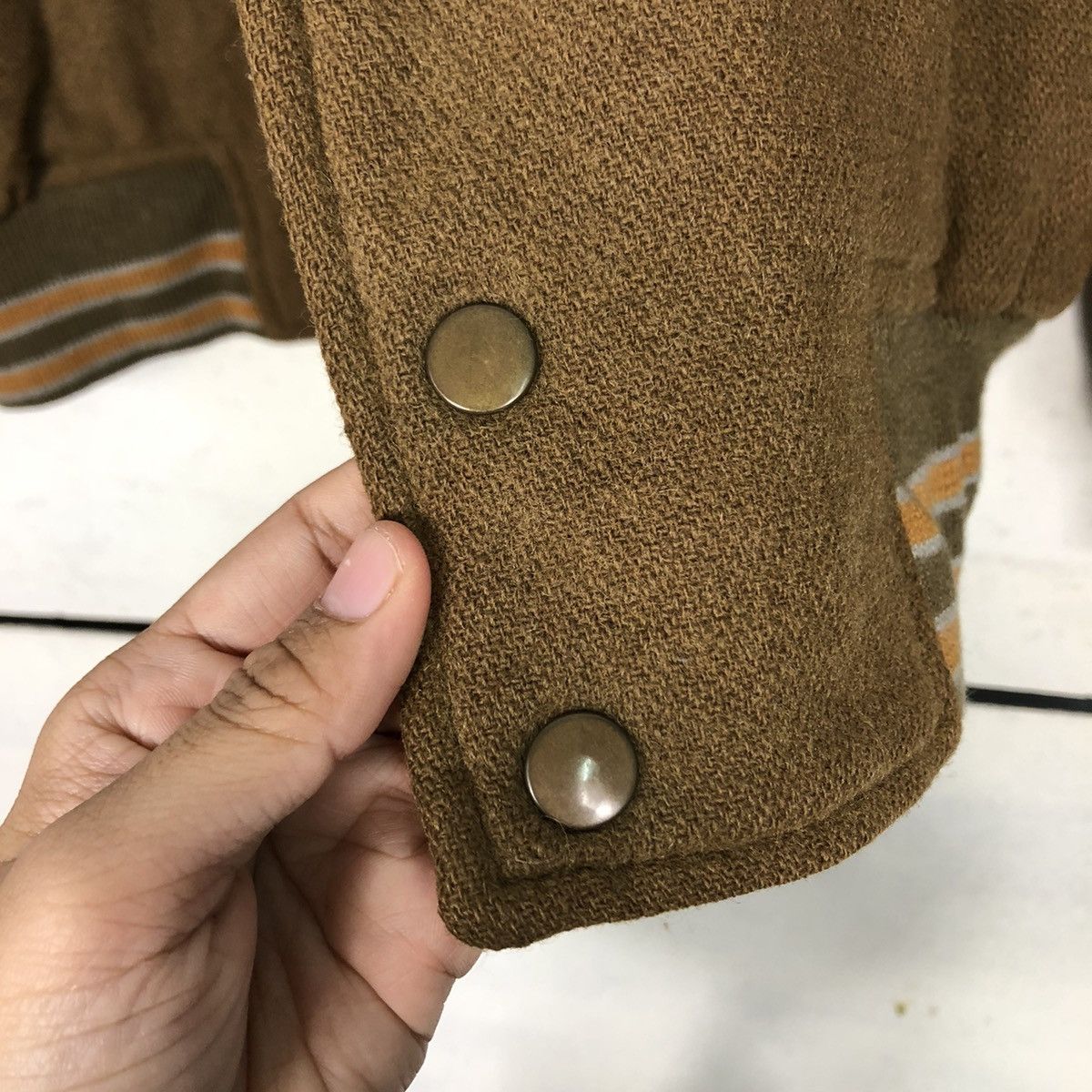 Japanese Brand 📌Rich Brown Bomber Jacket Expressly Big Logo Issey Miyake Size US M / EU 48-50 / 2 - 17 Thumbnail
