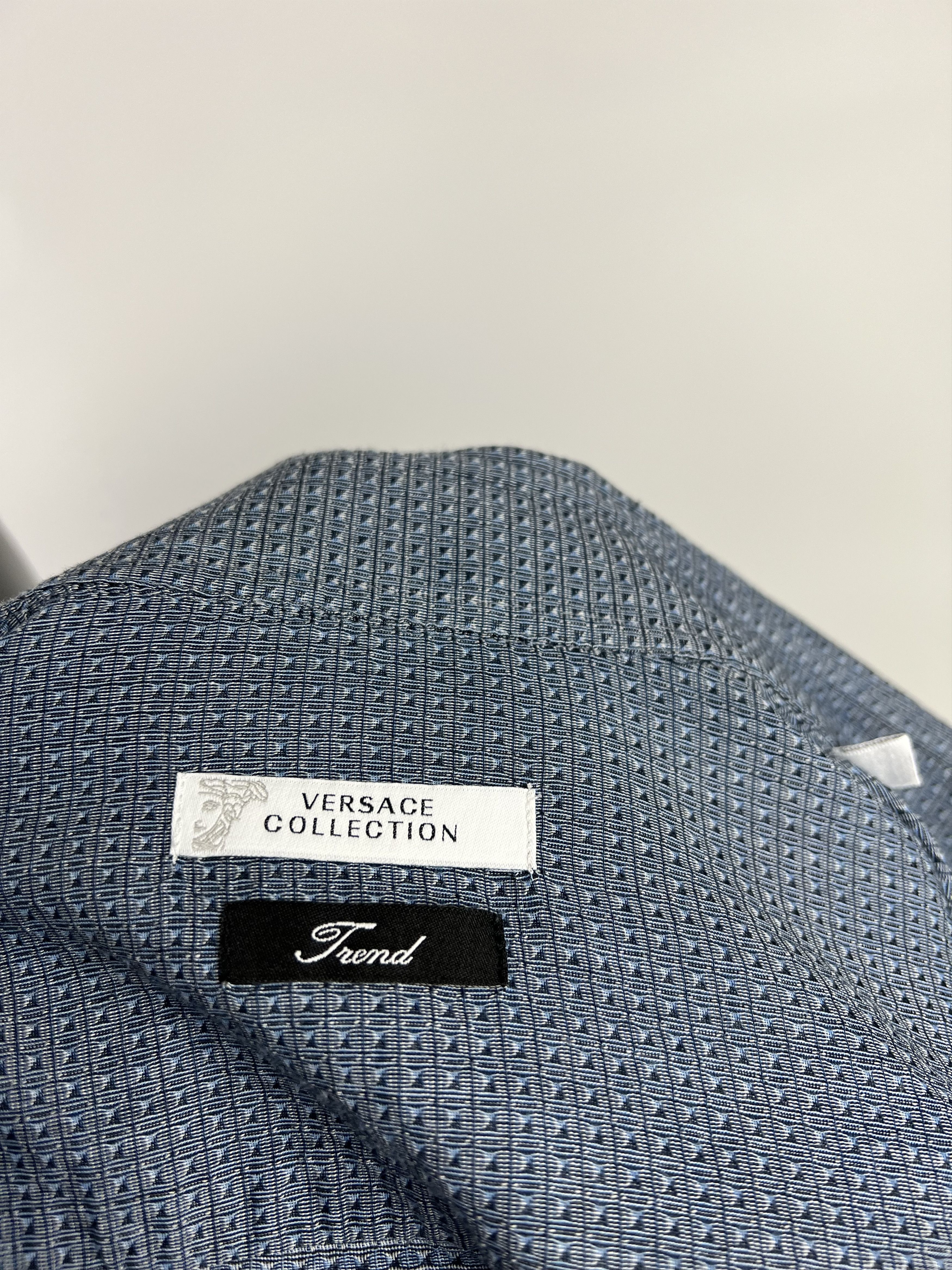 Versace Versace Collection Blue Cotton Button Up Shirt Size 16/41 Size US L / EU 52-54 / 3 - 8 Thumbnail