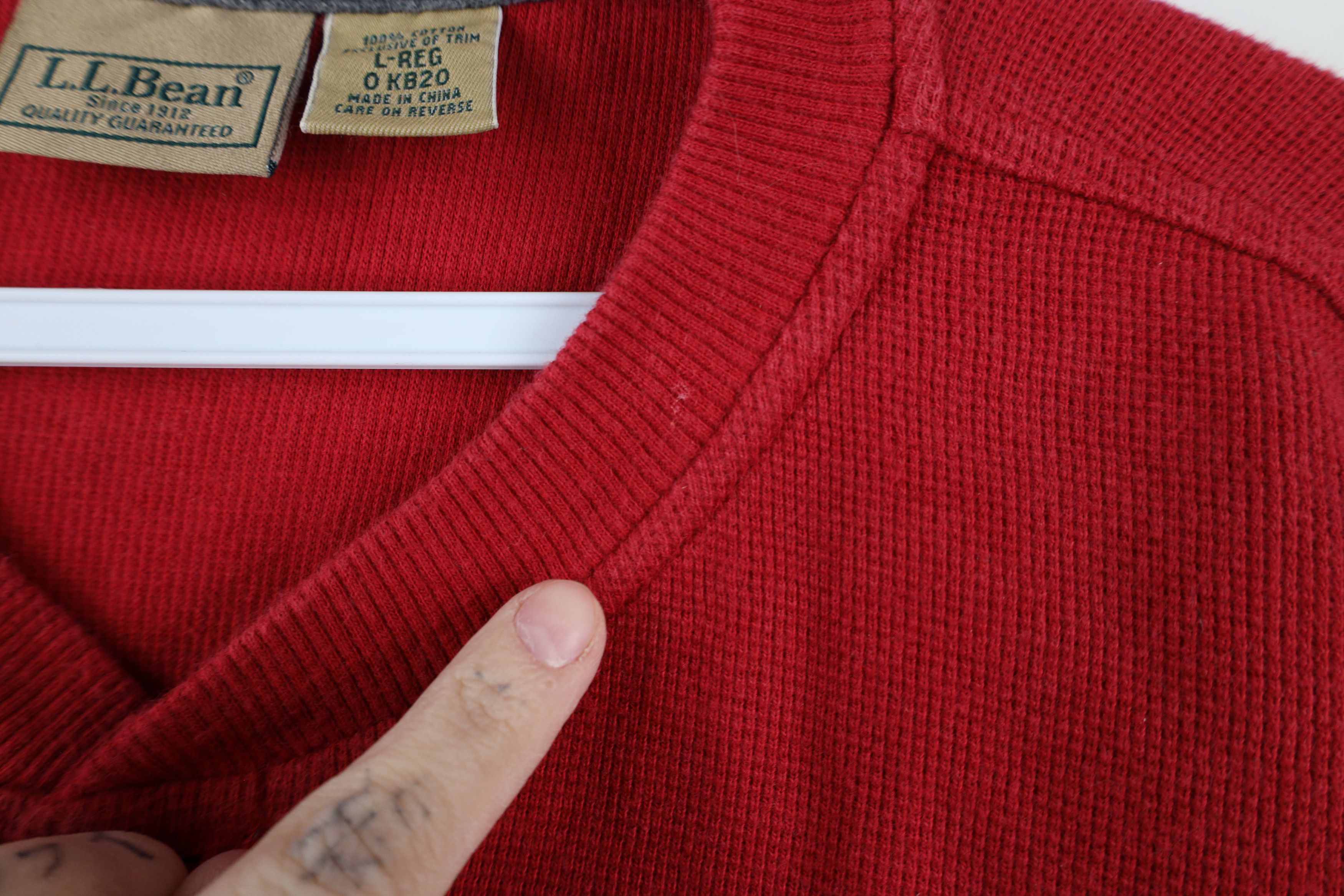 L.L. Bean × Vintage Vintage LL Bean Waffle Knit Long Sleeve Henley T-Shirt Size US L / EU 52-54 / 3 - 9 Thumbnail