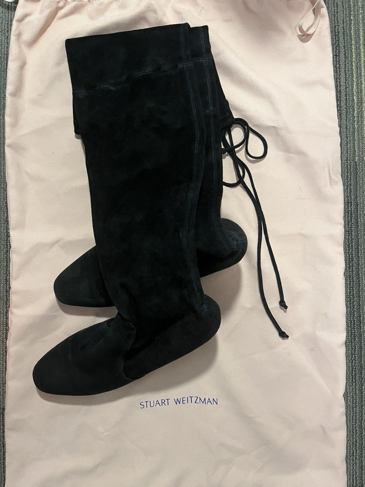 Stuart Weitzman Stuart Weitzman Black Suede Over-the-Knee Boots Size US 5 / IT 35 - 1 Thumbnail